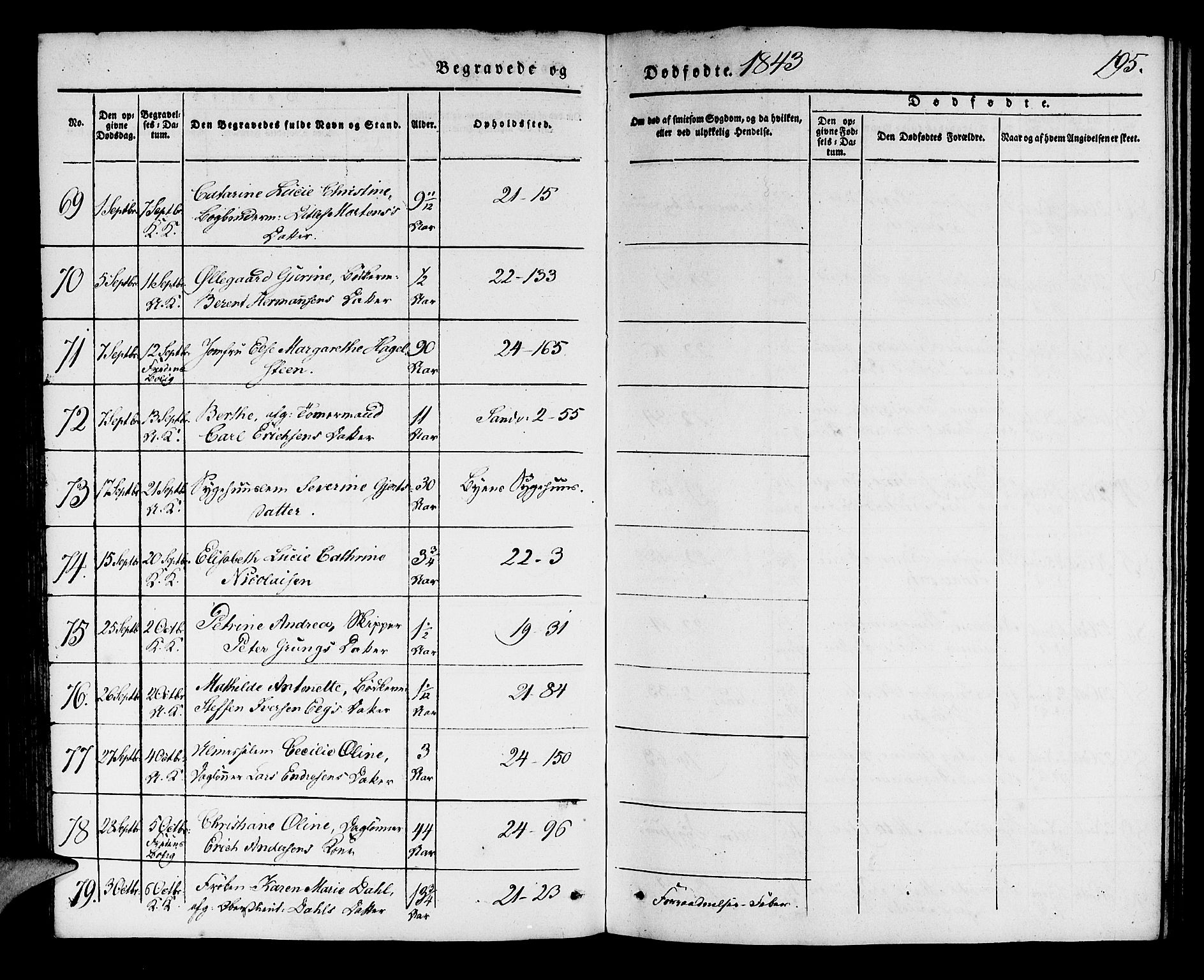 Korskirken sokneprestembete, AV/SAB-A-76101/H/Haa/L0043: Ministerialbok nr. E 1, 1834-1848, s. 195