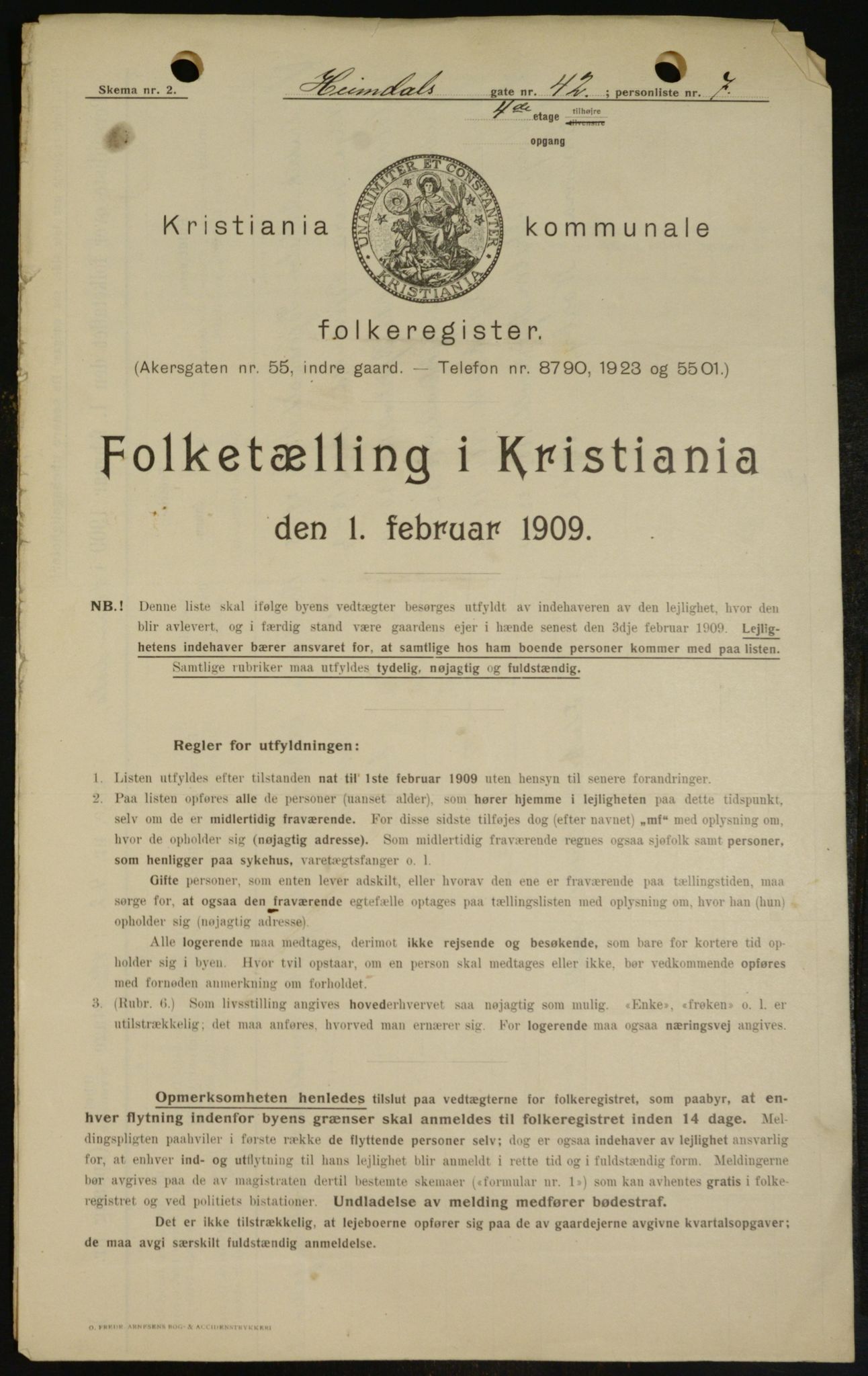 OBA, Kommunal folketelling 1.2.1909 for Kristiania kjøpstad, 1909, s. 33956