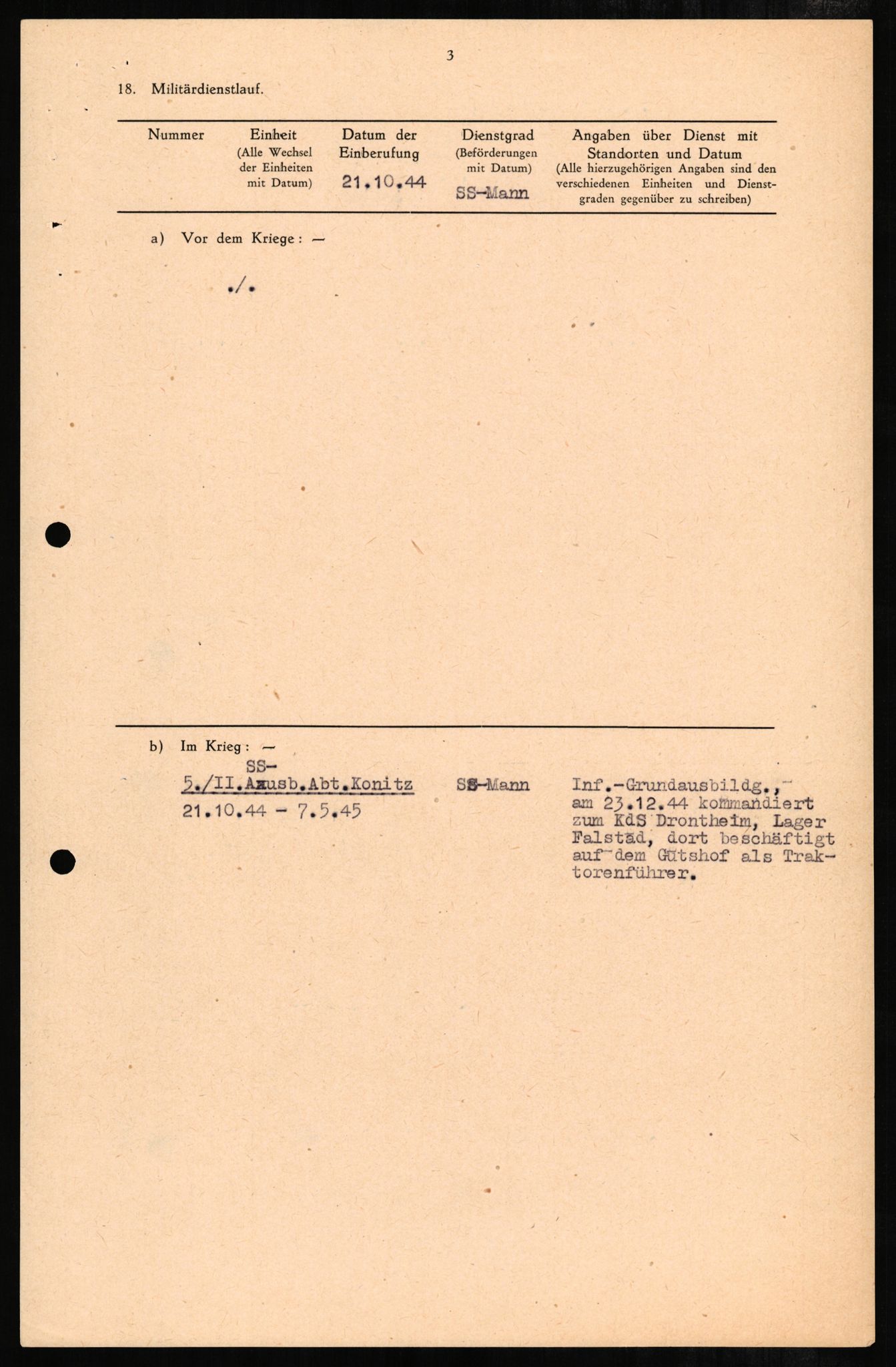 Forsvaret, Forsvarets overkommando II, AV/RA-RAFA-3915/D/Db/L0002: CI Questionaires. Tyske okkupasjonsstyrker i Norge. Tyskere., 1945-1946, s. 8