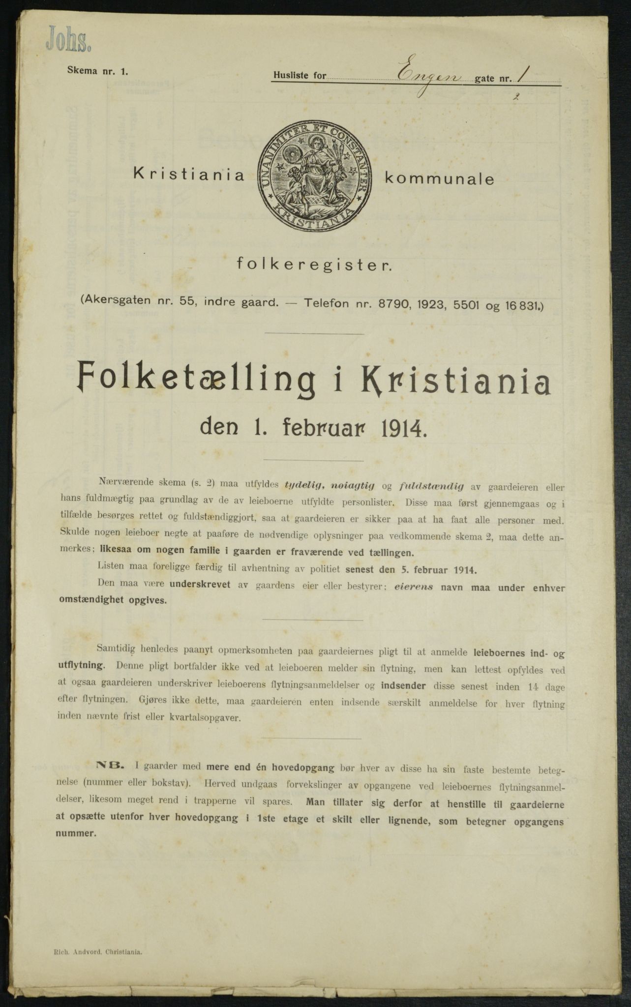 OBA, Kommunal folketelling 1.2.1914 for Kristiania, 1914, s. 21874