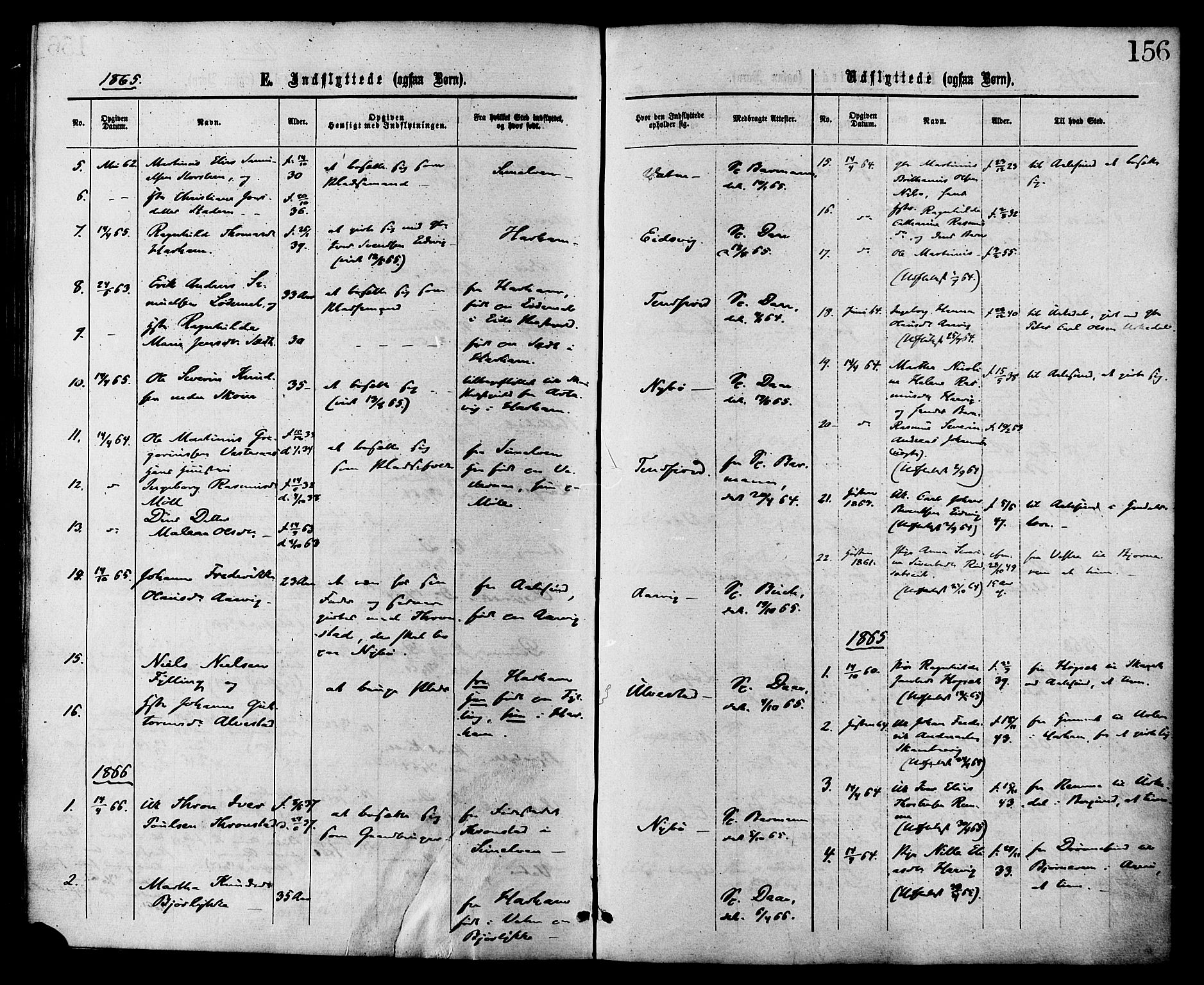 Ministerialprotokoller, klokkerbøker og fødselsregistre - Møre og Romsdal, AV/SAT-A-1454/525/L0373: Ministerialbok nr. 525A03, 1864-1879, s. 156