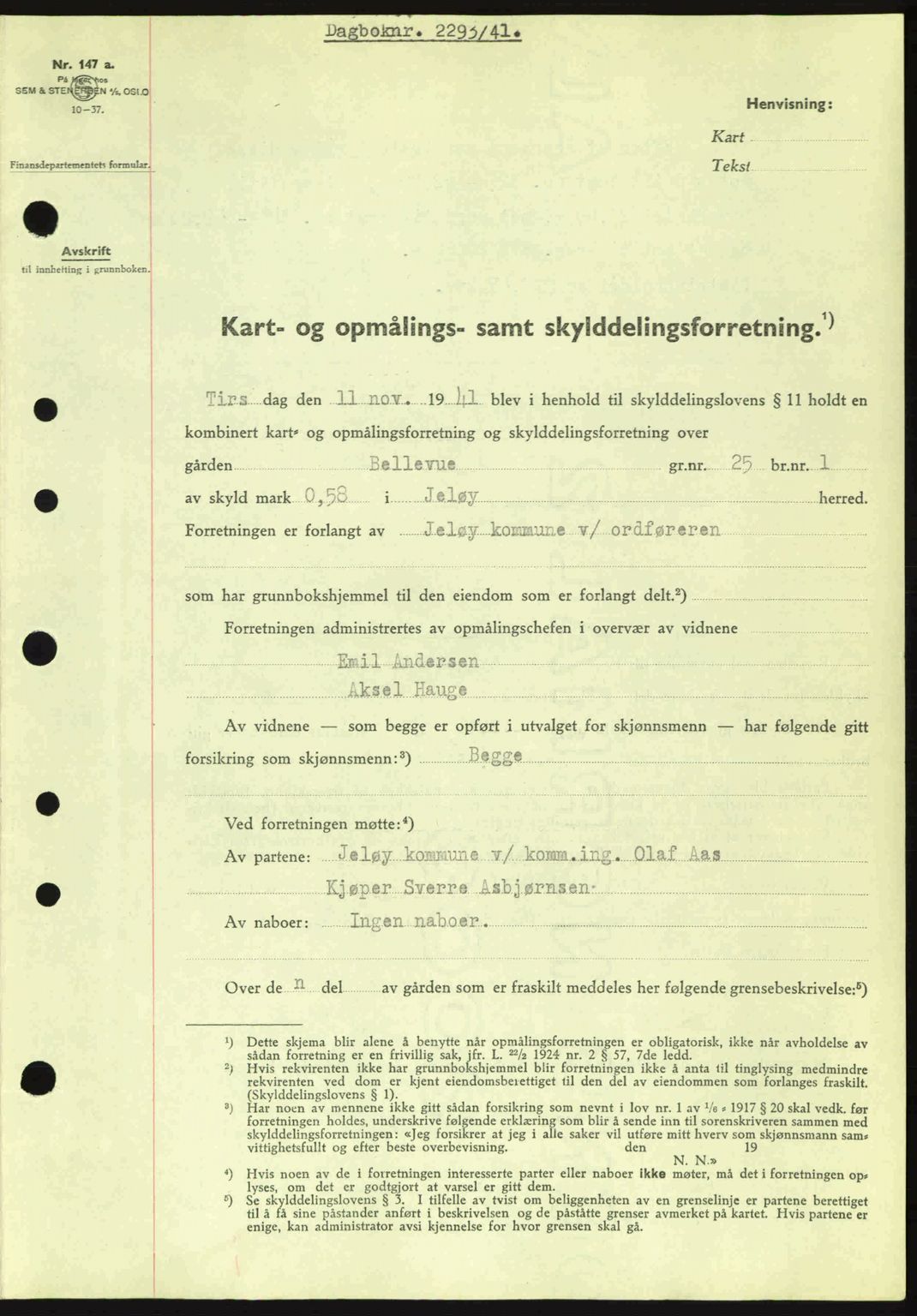 Moss sorenskriveri, SAO/A-10168: Pantebok nr. A9, 1941-1942, Dagboknr: 2293/1941