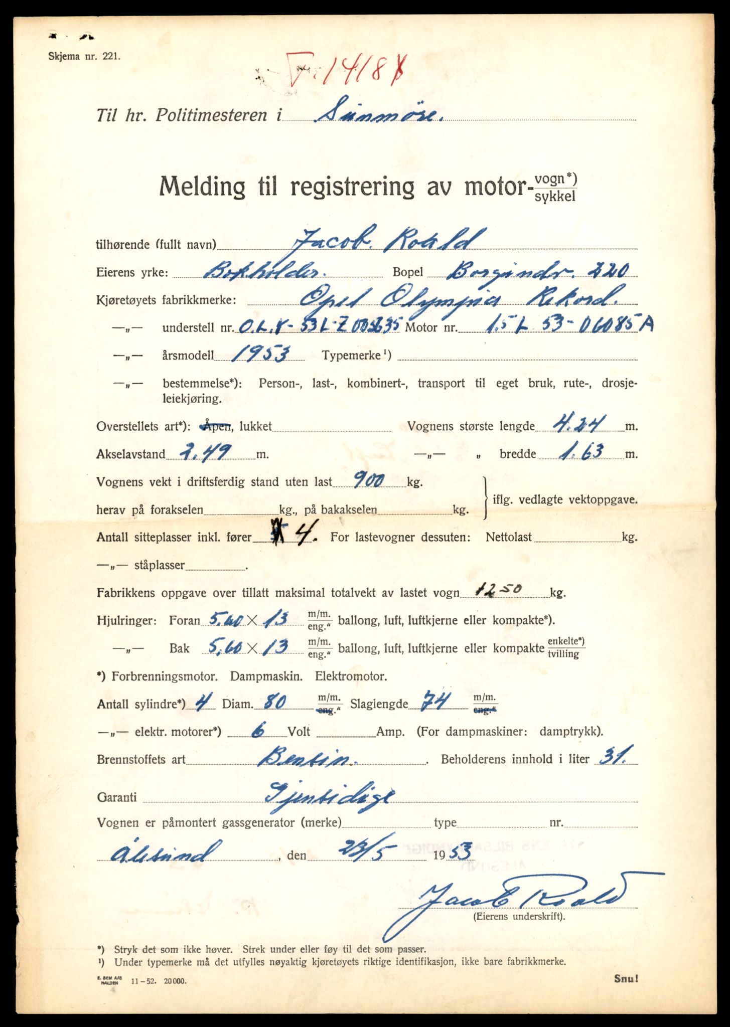Møre og Romsdal vegkontor - Ålesund trafikkstasjon, AV/SAT-A-4099/F/Fe/L0043: Registreringskort for kjøretøy T 14080 - T 14204, 1927-1998, s. 2629