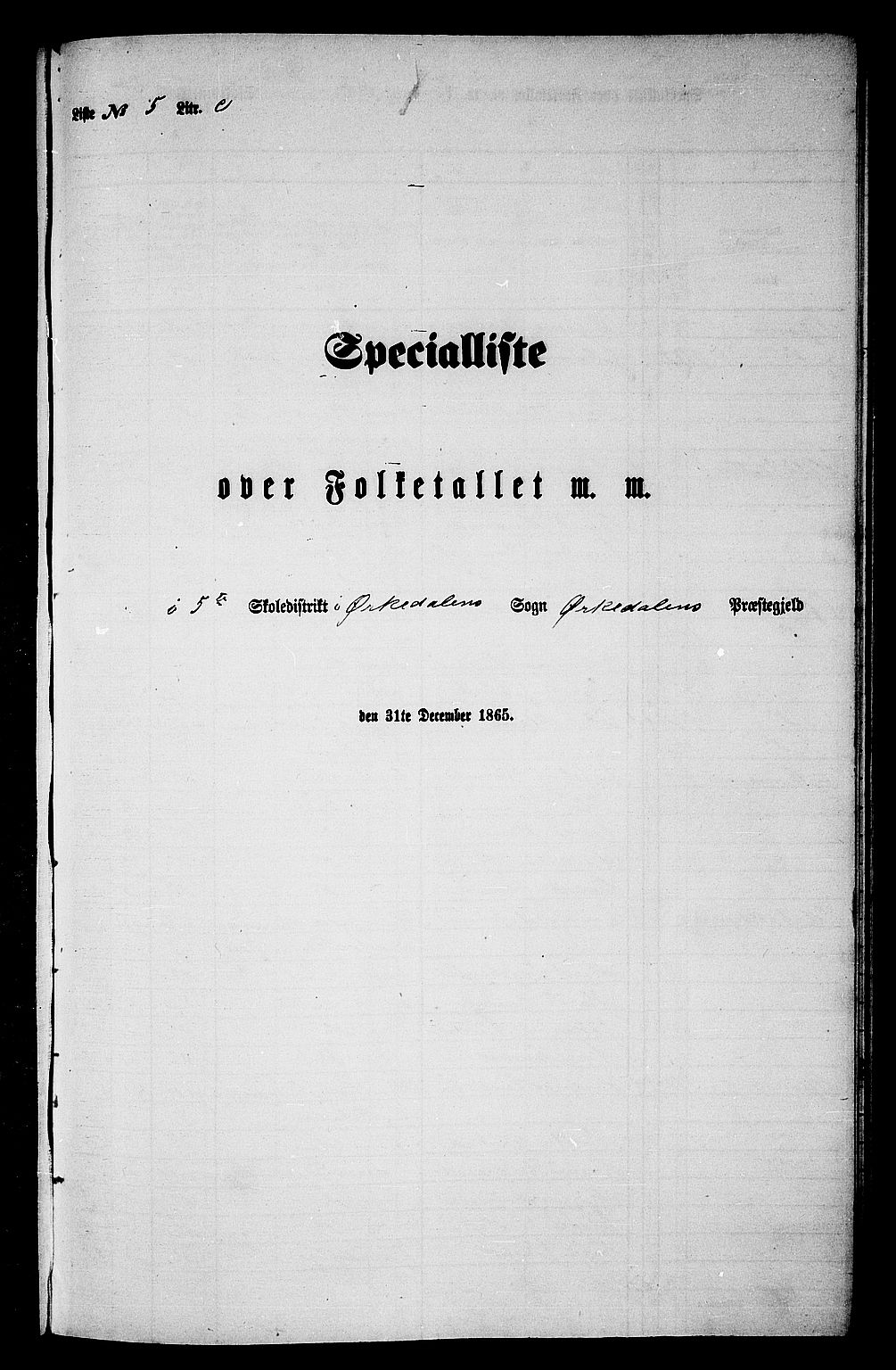 RA, Folketelling 1865 for 1638P Orkdal prestegjeld, 1865, s. 164