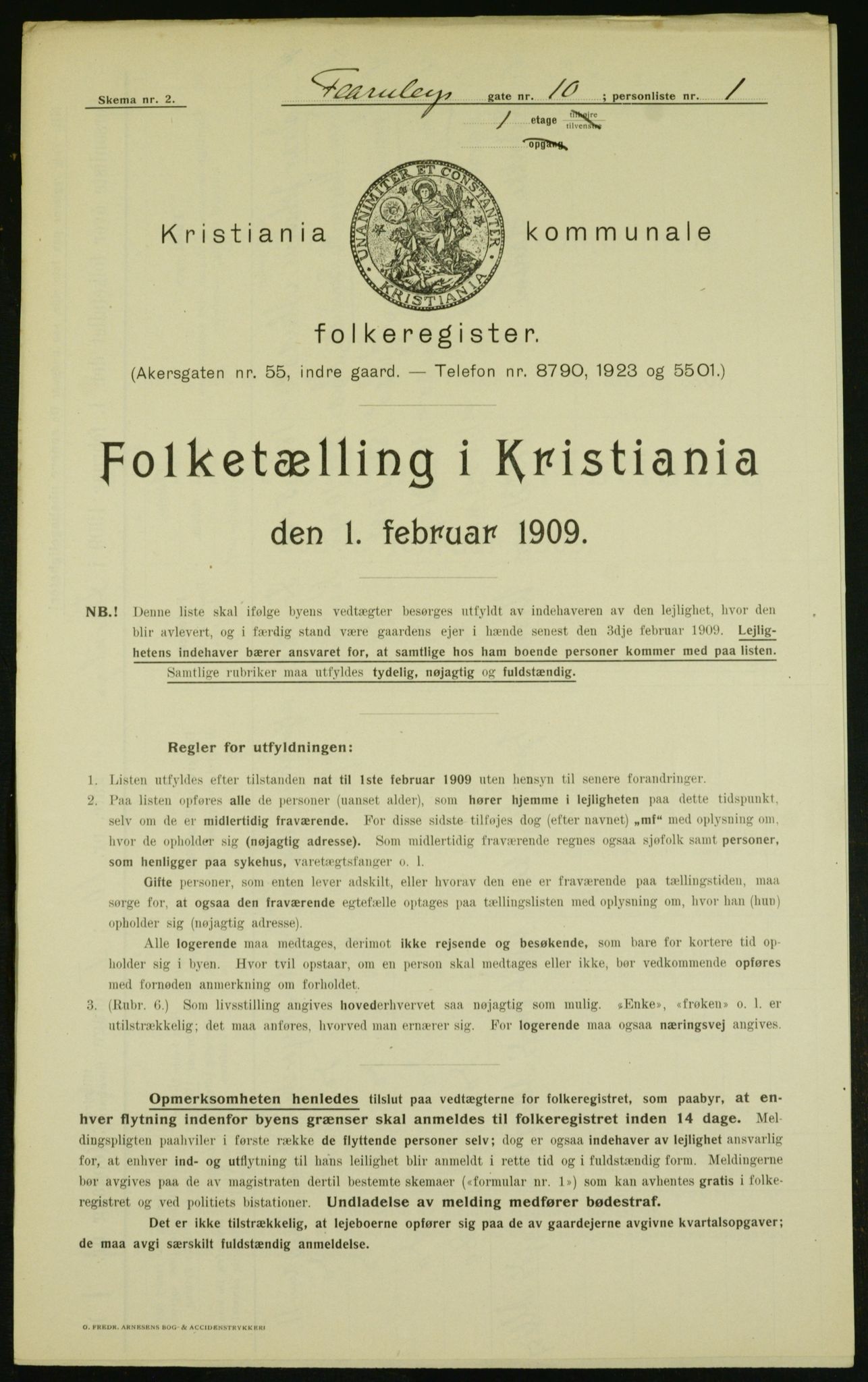 OBA, Kommunal folketelling 1.2.1909 for Kristiania kjøpstad, 1909, s. 21617