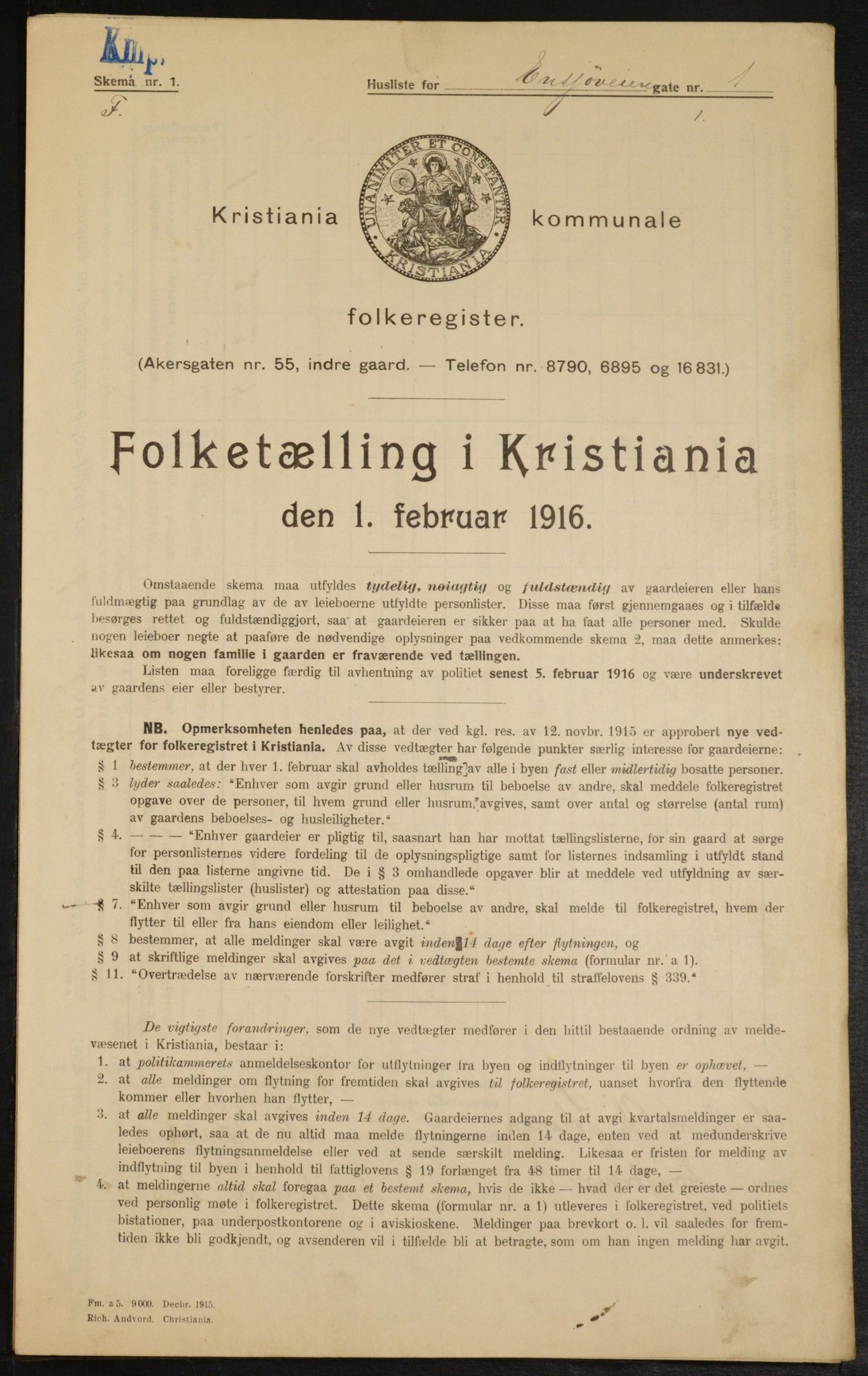 OBA, Kommunal folketelling 1.2.1916 for Kristiania, 1916, s. 22314
