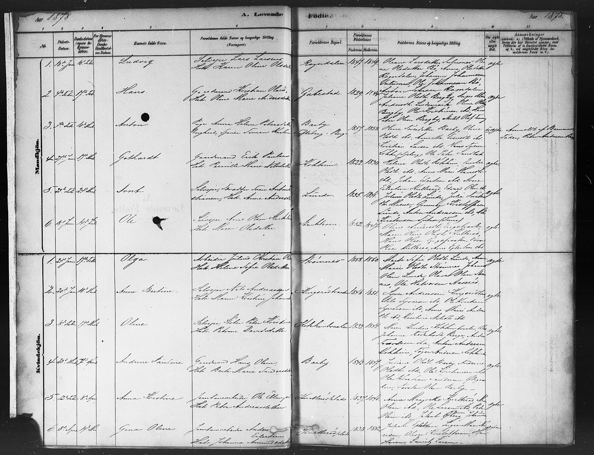 Varteig prestekontor Kirkebøker, AV/SAO-A-10447a/F/Fa/L0002: Ministerialbok nr. 2, 1878-1899, s. 4
