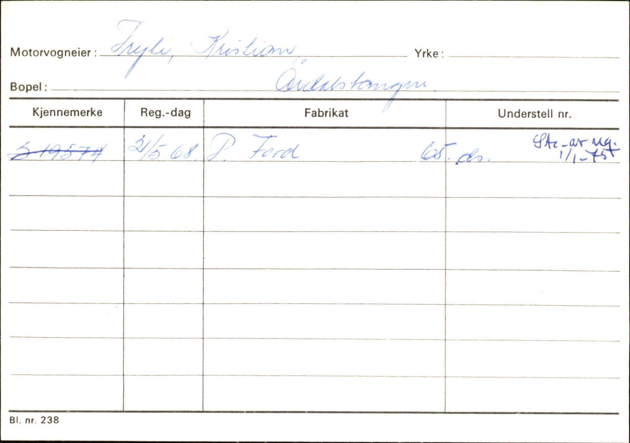 Statens vegvesen, Sogn og Fjordane vegkontor, AV/SAB-A-5301/4/F/L0146: Registerkort Årdal R-Å samt diverse kort, 1945-1975, s. 975