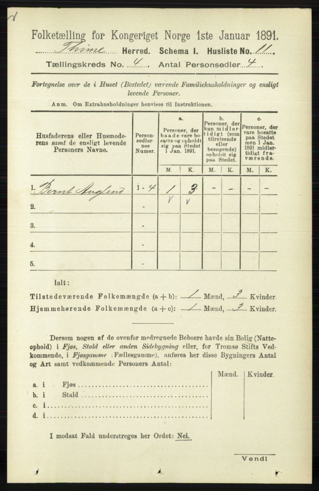 RA, Folketelling 1891 for 1121 Time herred, 1891, s. 1312