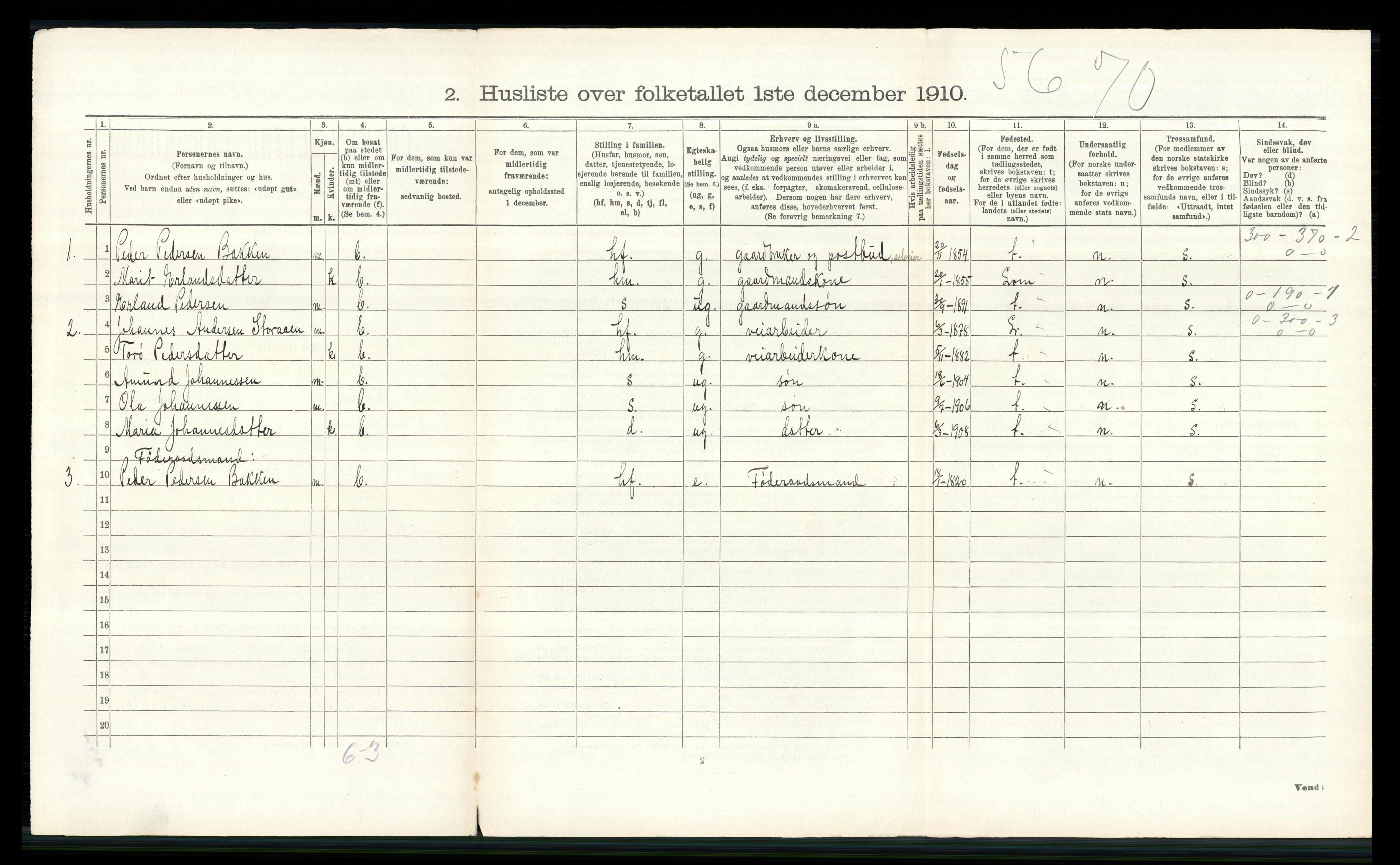 RA, Folketelling 1910 for 0513 Skjåk herred, 1910, s. 209