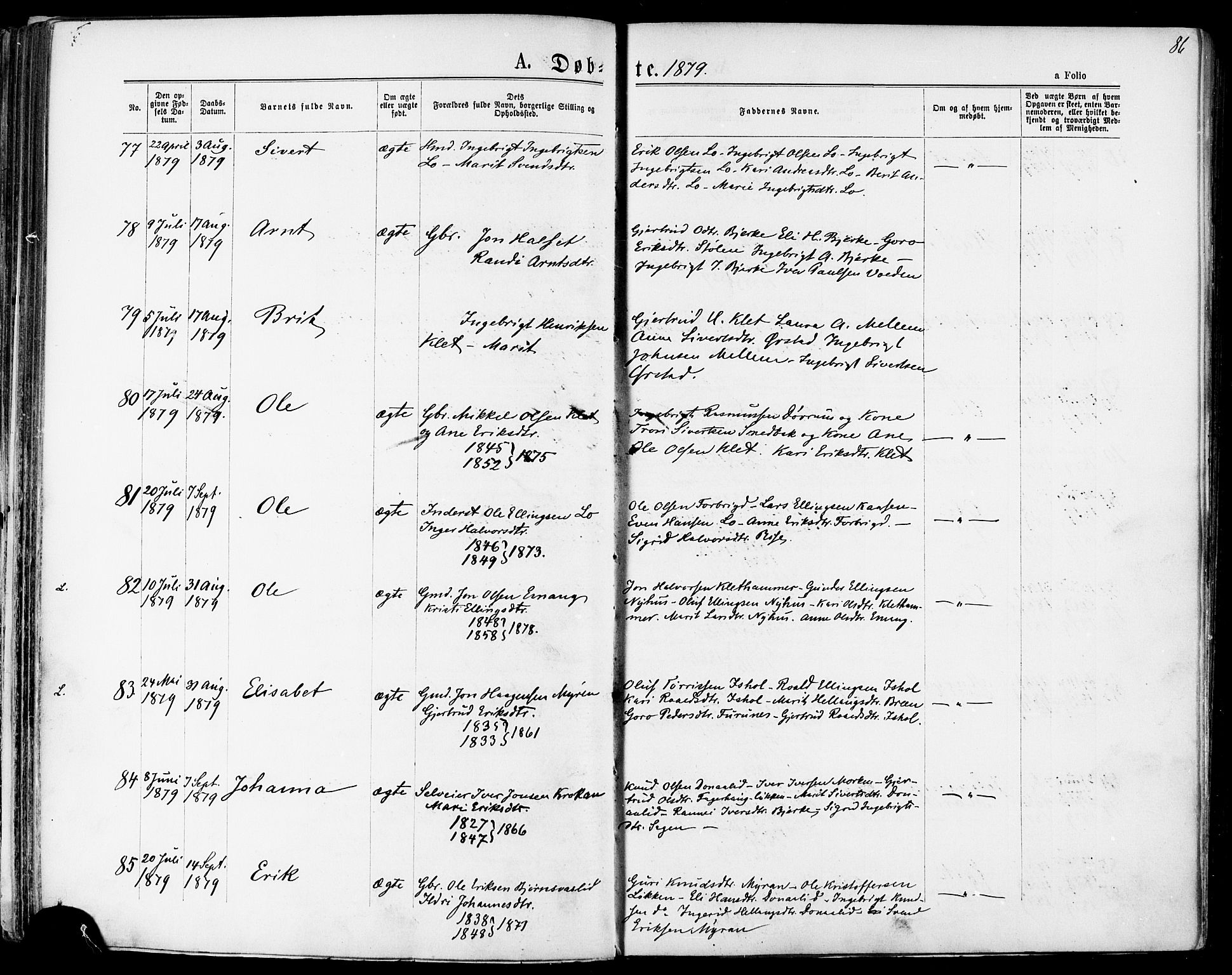 Ministerialprotokoller, klokkerbøker og fødselsregistre - Sør-Trøndelag, AV/SAT-A-1456/678/L0900: Ministerialbok nr. 678A09, 1872-1881, s. 86