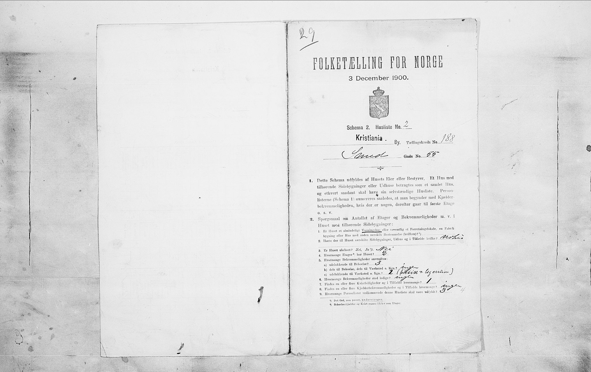 SAO, Folketelling 1900 for 0301 Kristiania kjøpstad, 1900, s. 87061