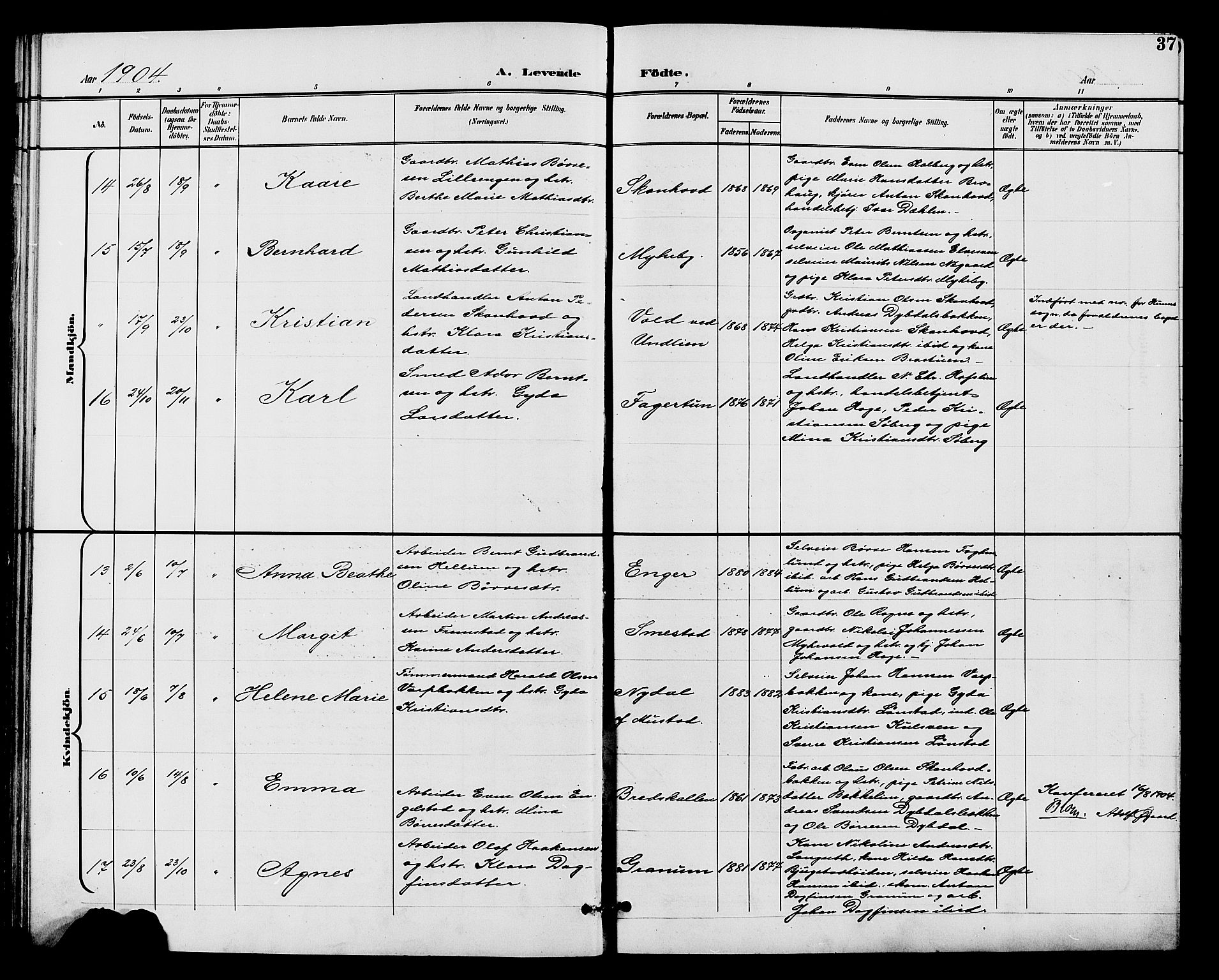 Vardal prestekontor, AV/SAH-PREST-100/H/Ha/Hab/L0011: Klokkerbok nr. 11, 1899-1913, s. 37