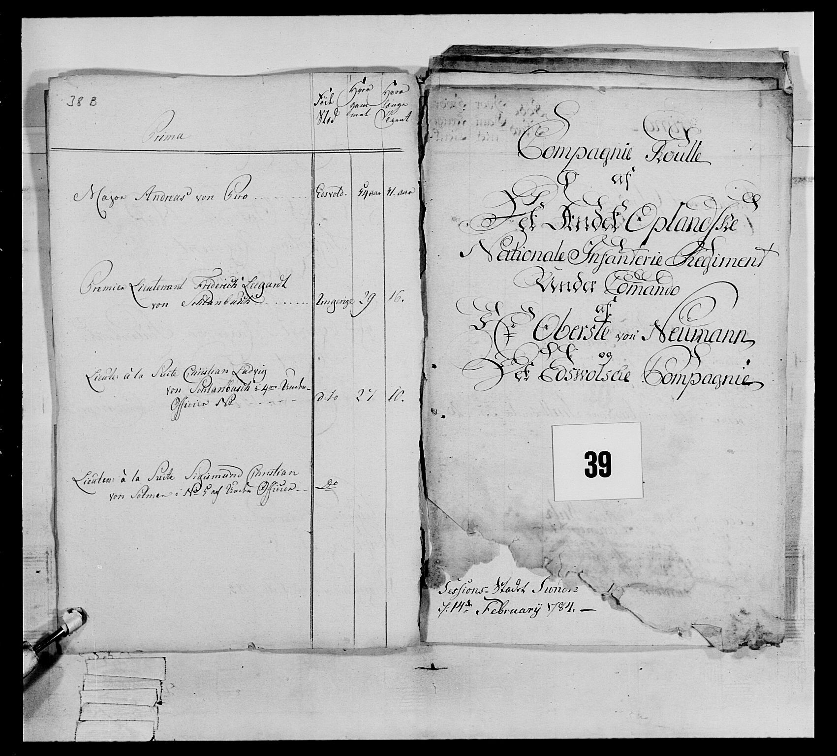 Generalitets- og kommissariatskollegiet, Det kongelige norske kommissariatskollegium, AV/RA-EA-5420/E/Eh/L0064: 2. Opplandske nasjonale infanteriregiment, 1774-1784, s. 590