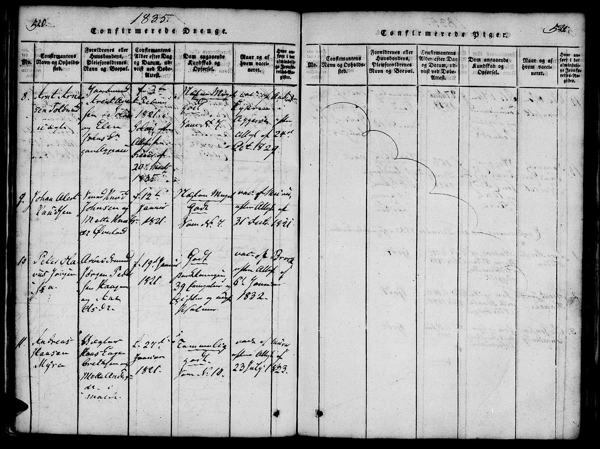 Ministerialprotokoller, klokkerbøker og fødselsregistre - Møre og Romsdal, SAT/A-1454/558/L0688: Ministerialbok nr. 558A02, 1818-1843, s. 520-521