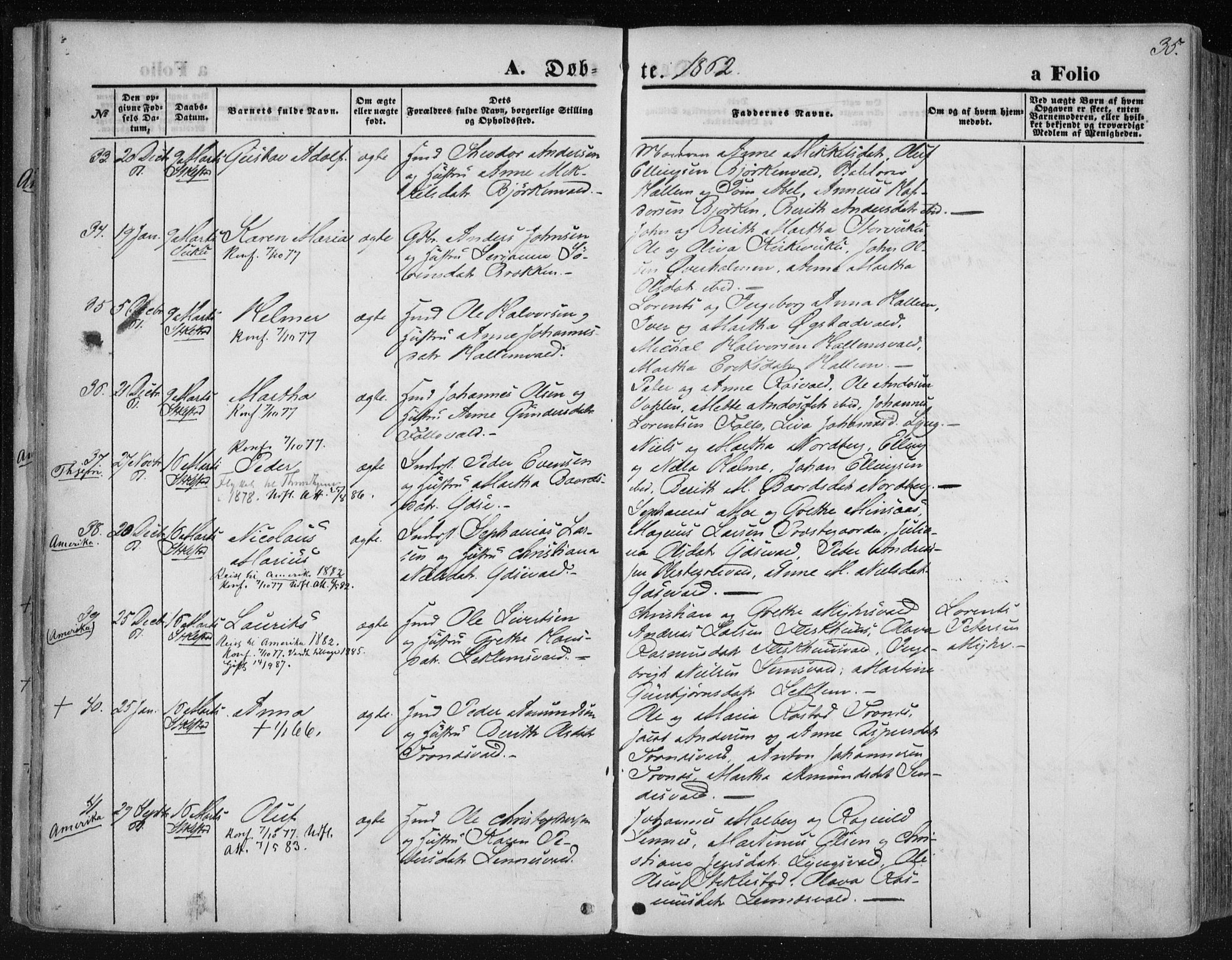 Ministerialprotokoller, klokkerbøker og fødselsregistre - Nord-Trøndelag, AV/SAT-A-1458/723/L0241: Ministerialbok nr. 723A10, 1860-1869, s. 35