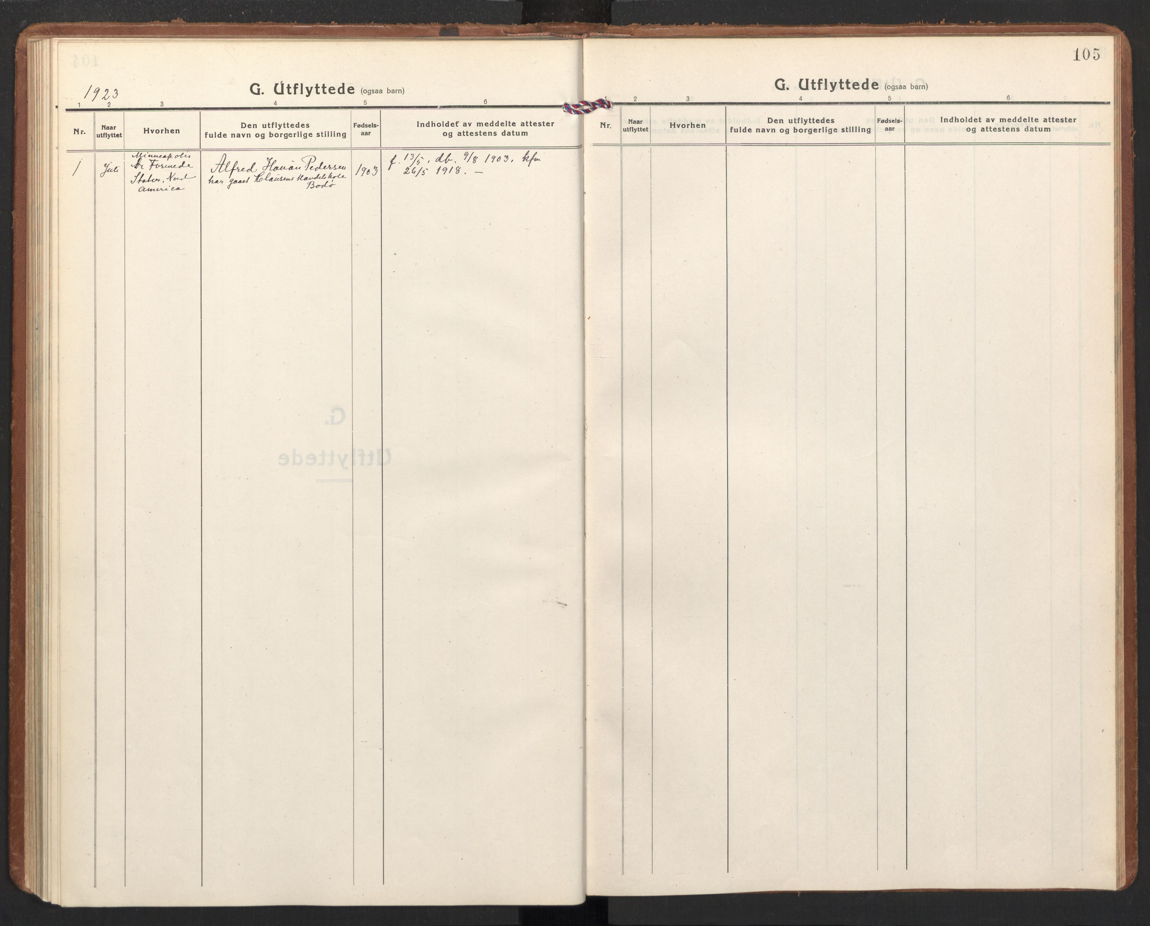 Ministerialprotokoller, klokkerbøker og fødselsregistre - Nordland, SAT/A-1459/855/L0809: Ministerialbok nr. 855A18, 1921-1939, s. 105