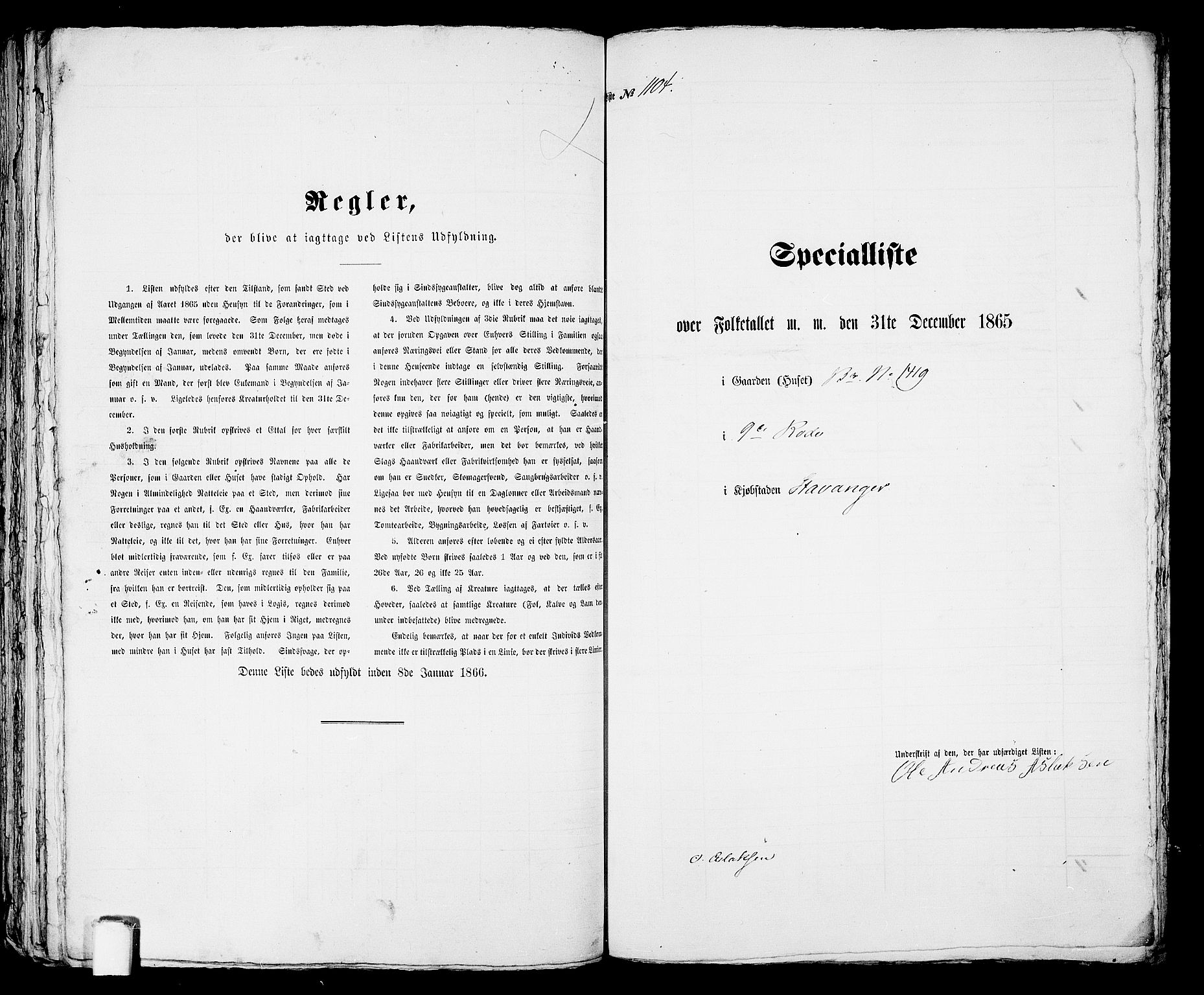 RA, Folketelling 1865 for 1103 Stavanger kjøpstad, 1865, s. 2233