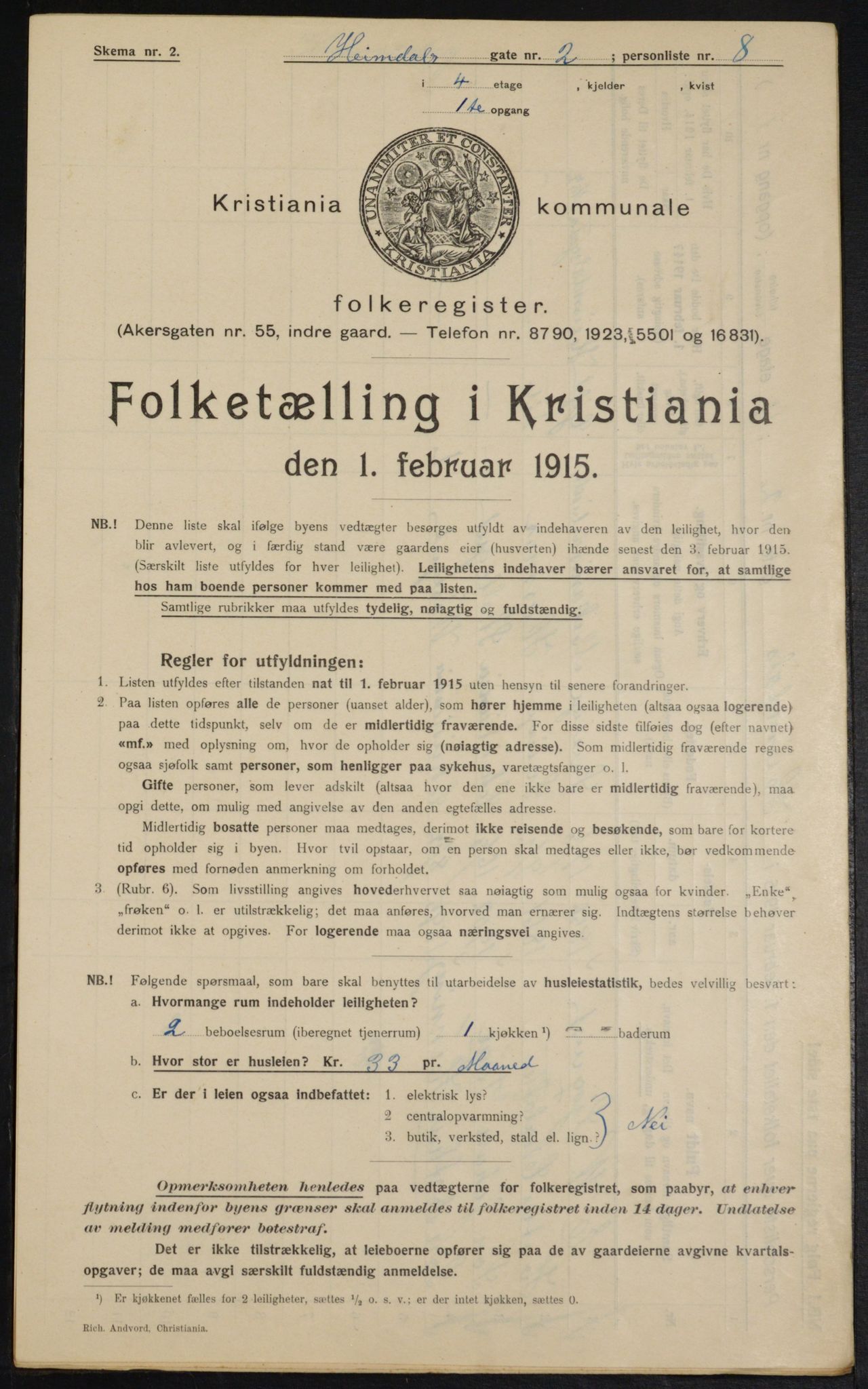 OBA, Kommunal folketelling 1.2.1915 for Kristiania, 1915, s. 36218