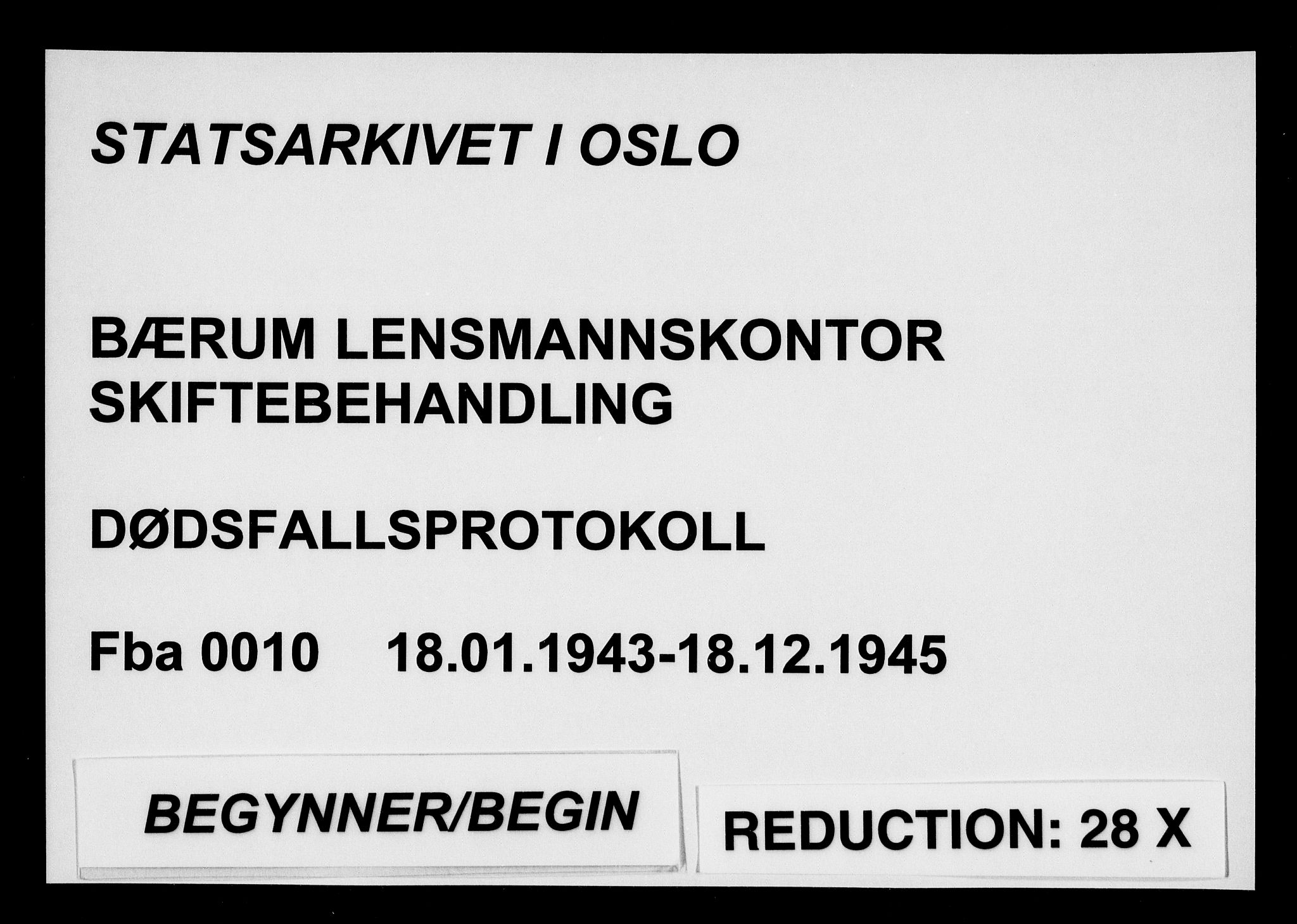 Bærum lensmannskontor, SAO/A-10277/H/Ha/Haa/L0010: Dødsanmeldelsesprotokoll, 1943-1945