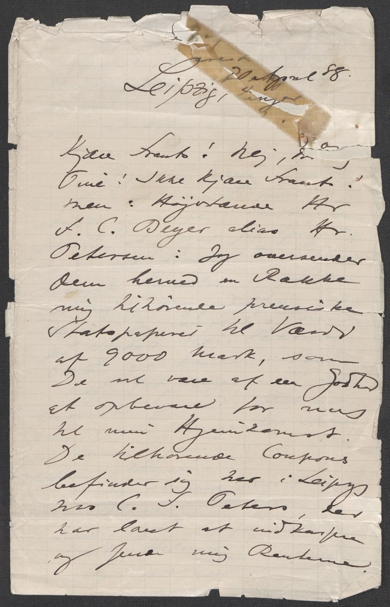 Beyer, Frants, RA/PA-0132/F/L0001: Brev fra Edvard Grieg til Frantz Beyer og "En del optegnelser som kan tjene til kommentar til brevene" av Marie Beyer, 1872-1907, s. 280