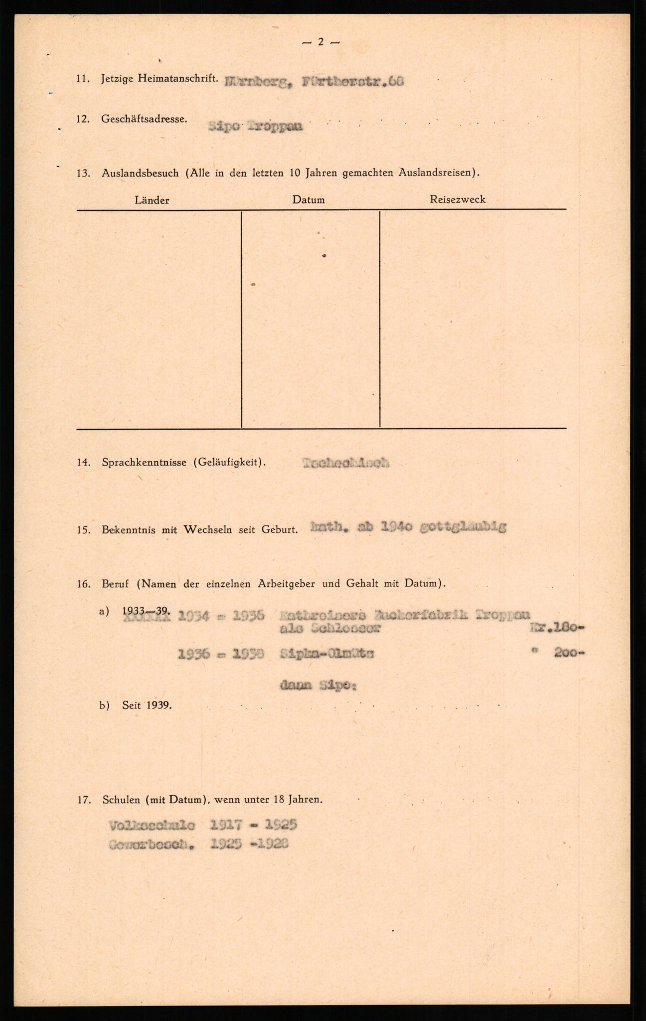 Forsvaret, Forsvarets overkommando II, AV/RA-RAFA-3915/D/Db/L0022: CI Questionaires. Tyske okkupasjonsstyrker i Norge. Tyskere., 1945-1946, s. 462