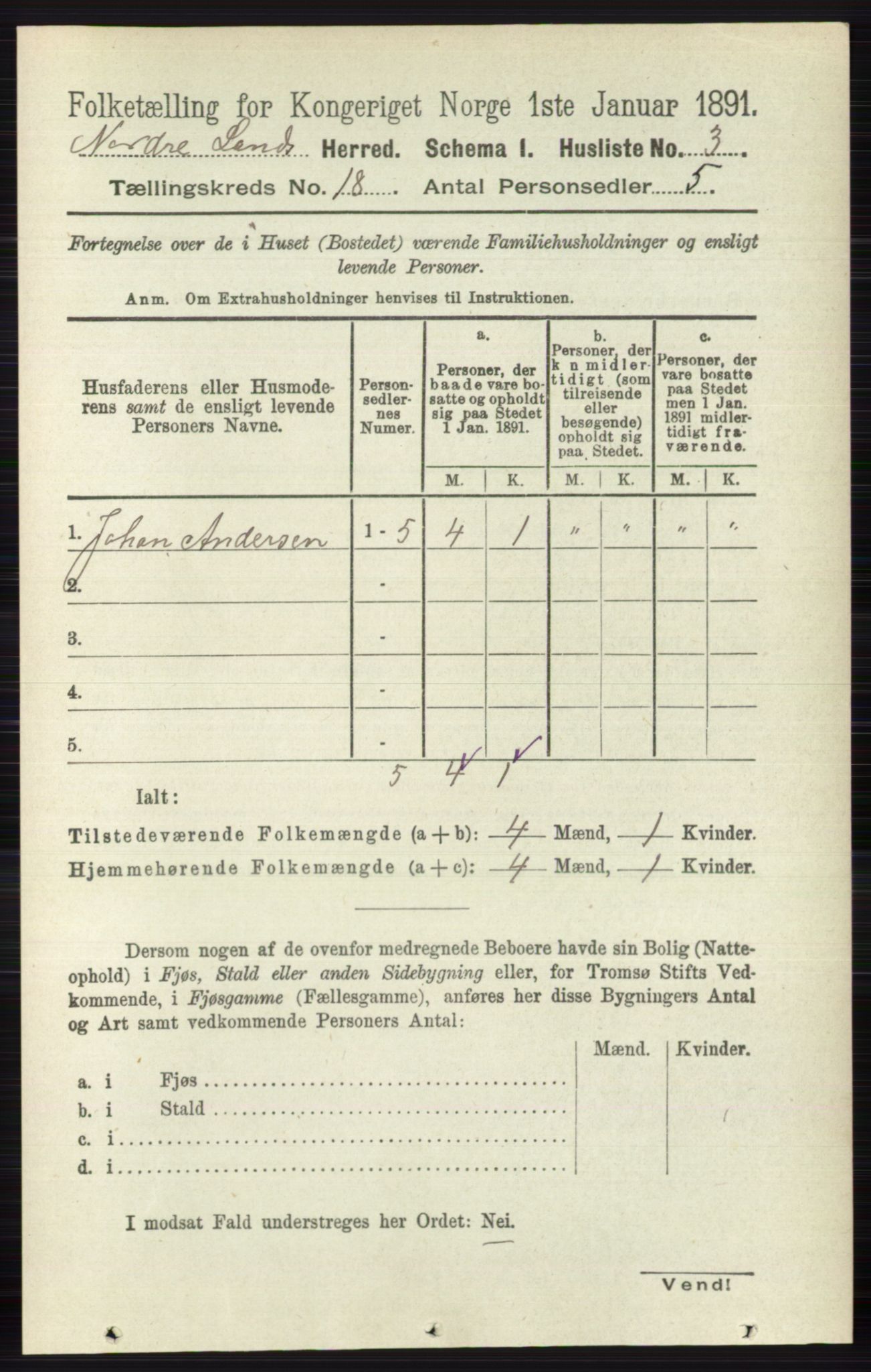 RA, Folketelling 1891 for 0538 Nordre Land herred, 1891, s. 4356