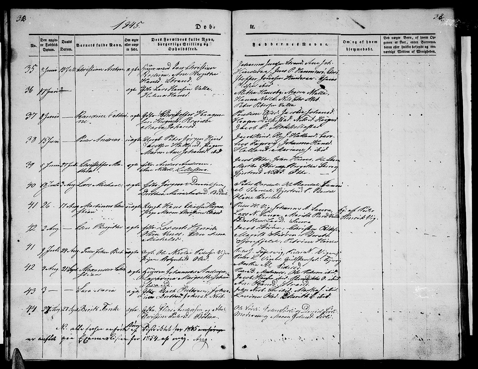 Ministerialprotokoller, klokkerbøker og fødselsregistre - Nordland, AV/SAT-A-1459/838/L0555: Klokkerbok nr. 838C02, 1842-1861, s. 32-33