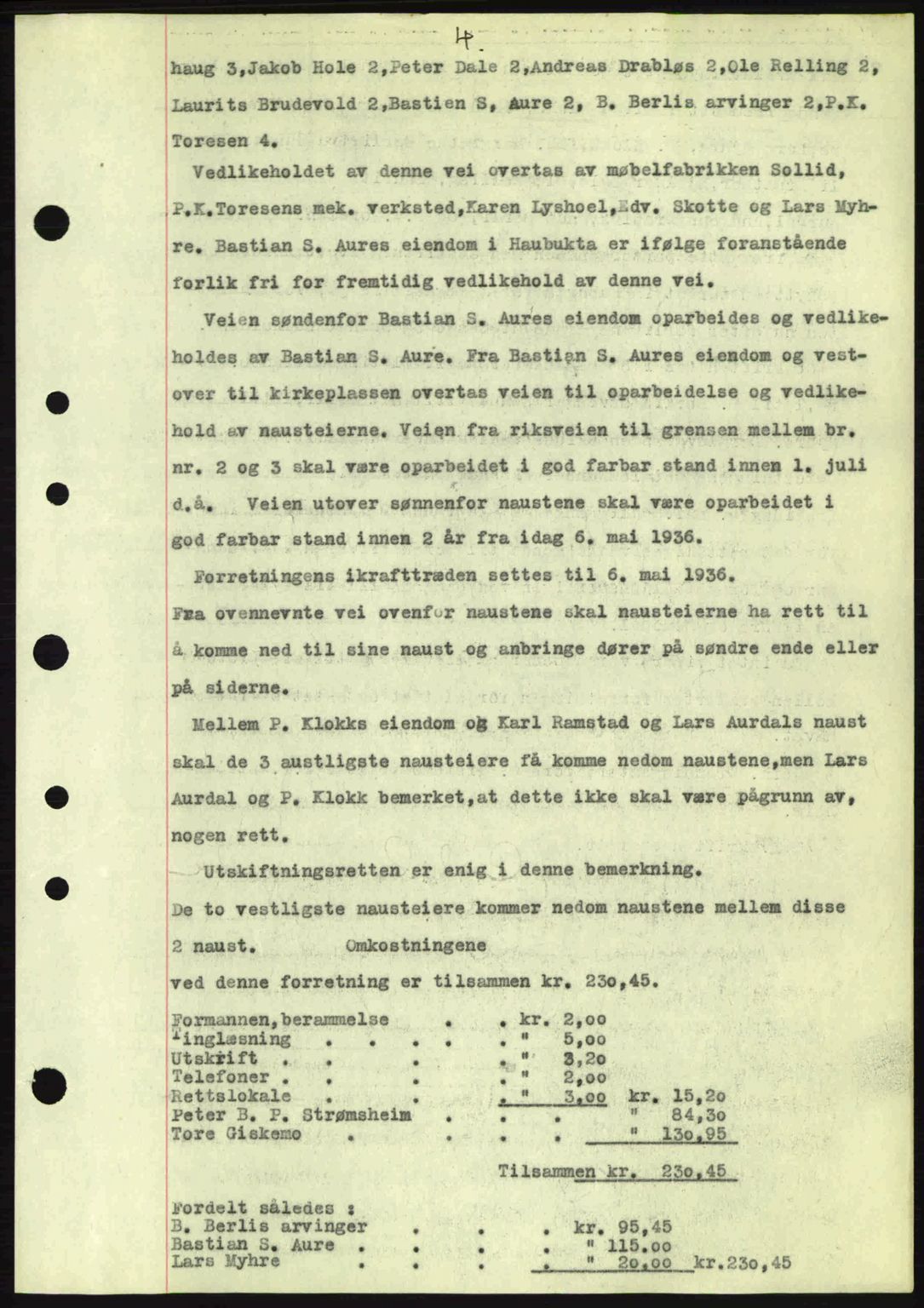 Nordre Sunnmøre sorenskriveri, AV/SAT-A-0006/1/2/2C/2Ca: Pantebok nr. A1, 1936-1936, Dagboknr: 960/1936