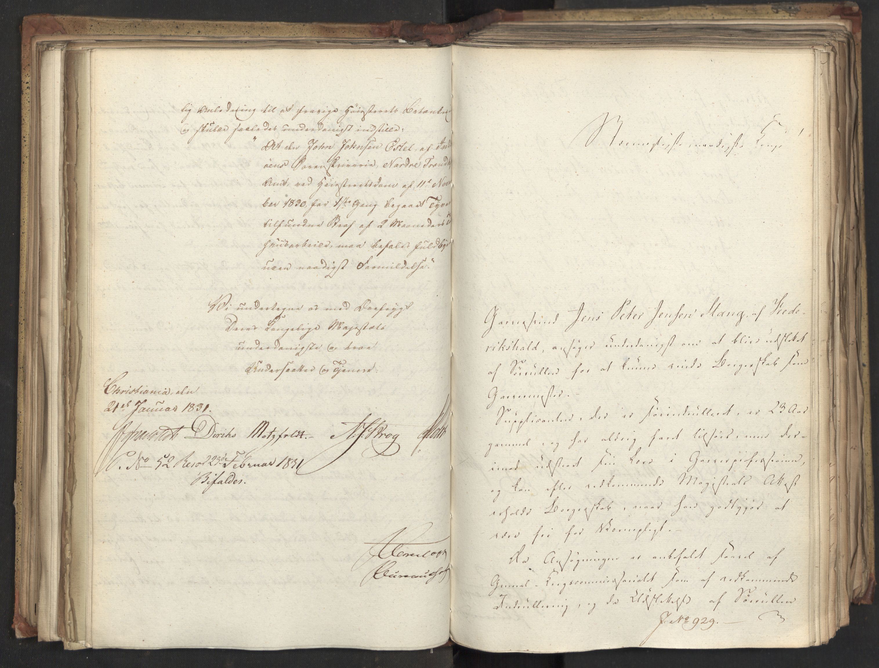 Statsrådsavdelingen i Stockholm, AV/RA-S-1003/D/Da/L0069: Regjeringsinnstillinger nr. 877-1046, 1831, s. 211