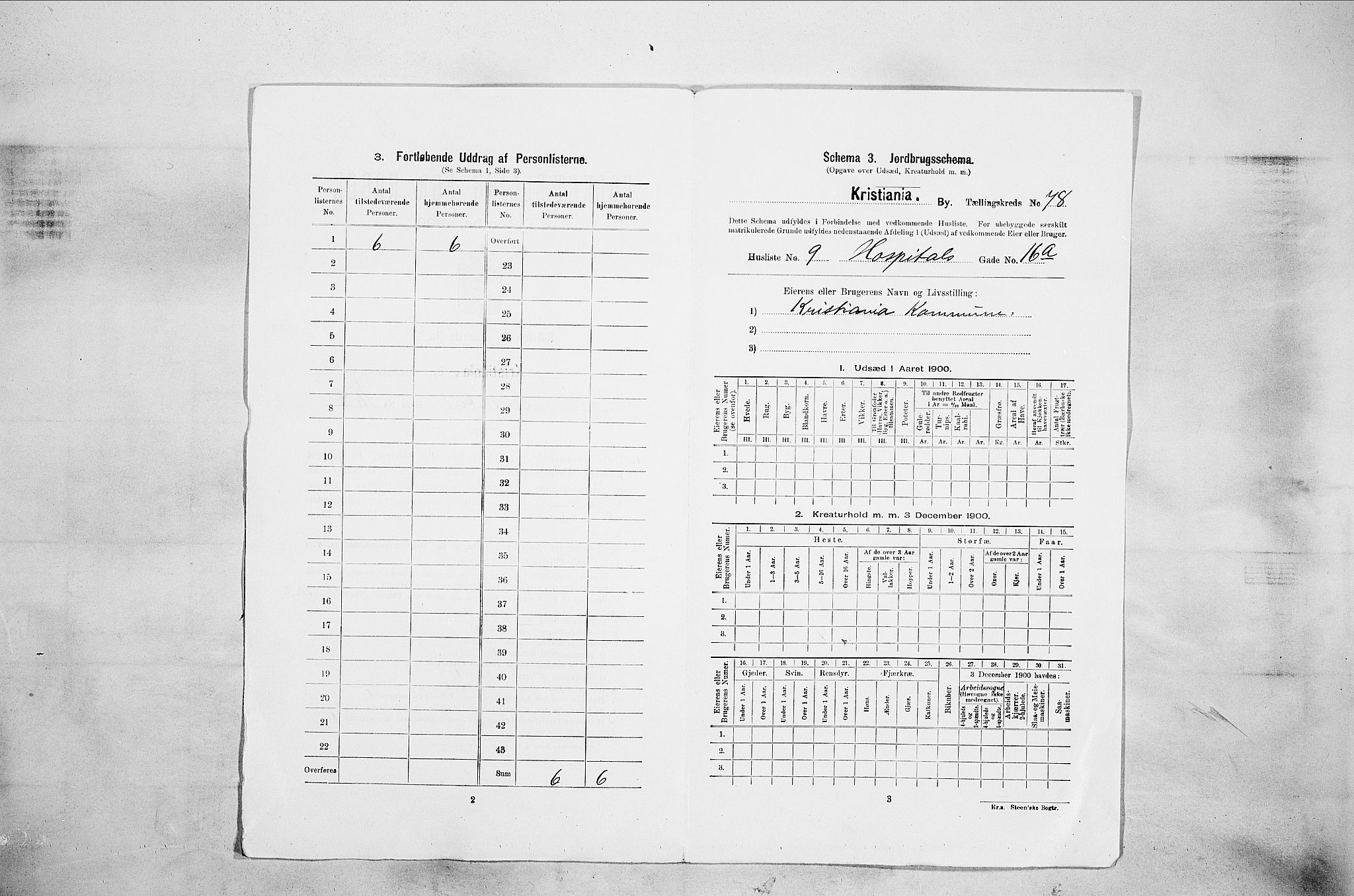 SAO, Folketelling 1900 for 0301 Kristiania kjøpstad, 1900, s. 39101