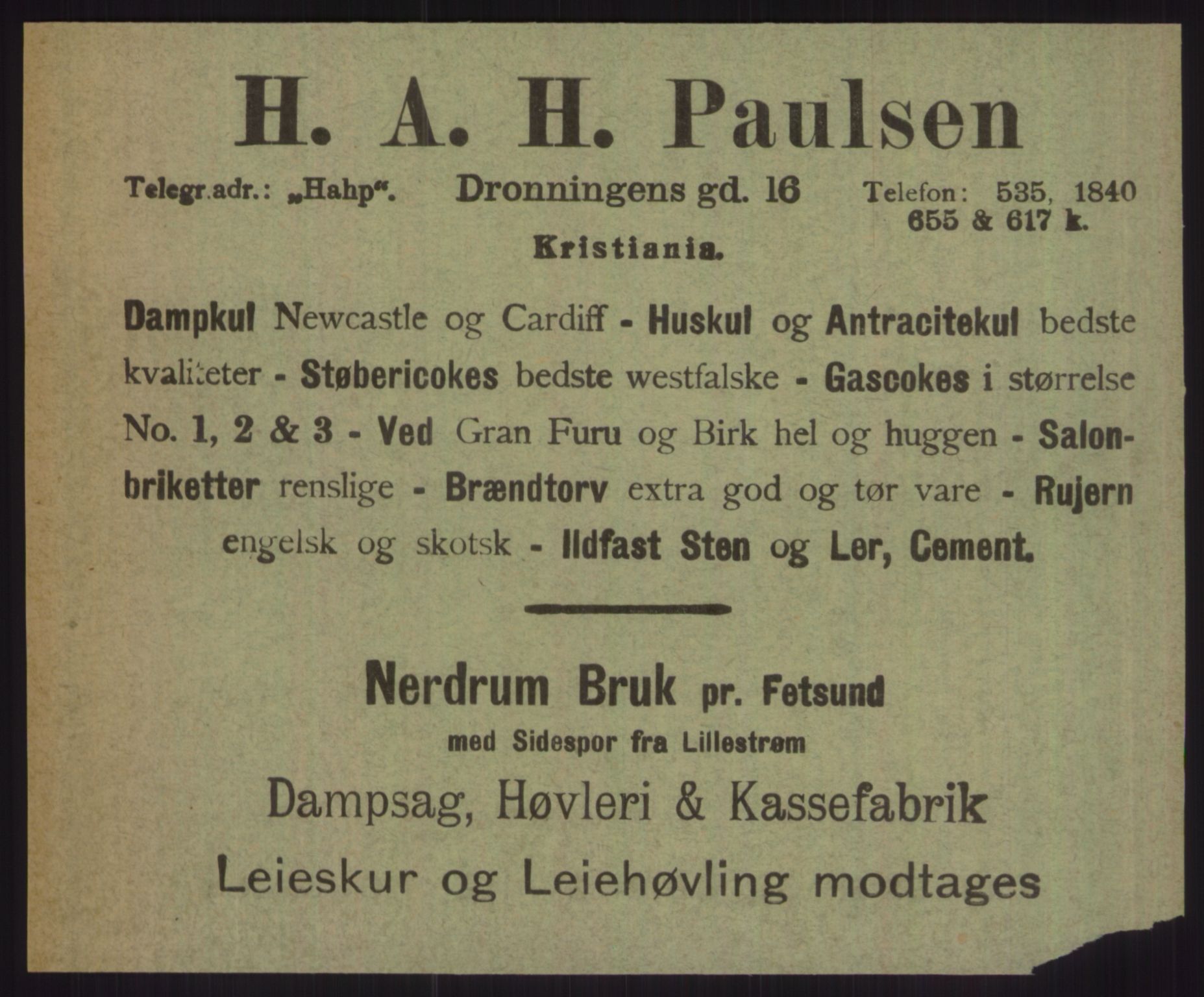 Kristiania/Oslo adressebok, PUBL/-, 1915