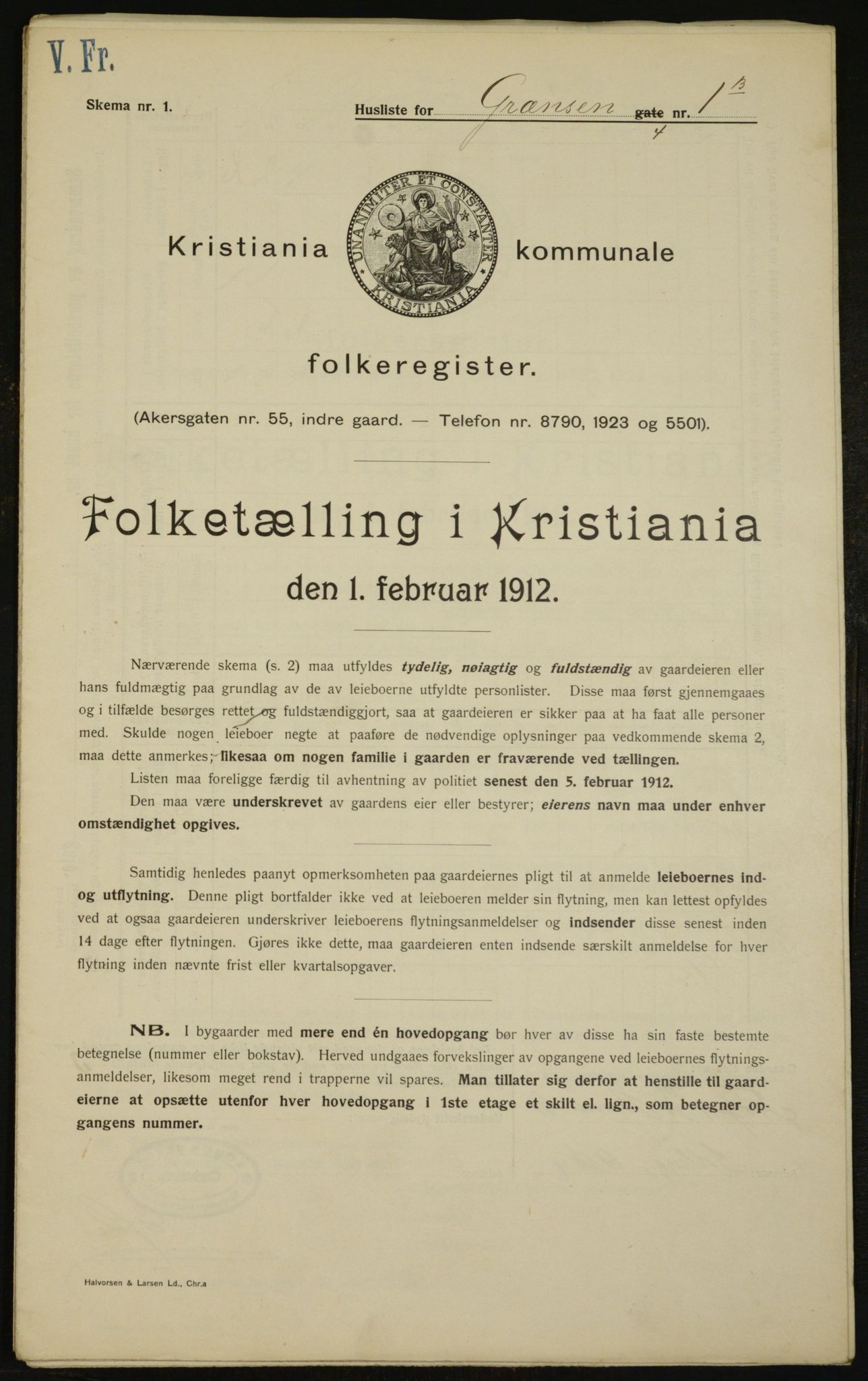 OBA, Kommunal folketelling 1.2.1912 for Kristiania, 1912, s. 29515