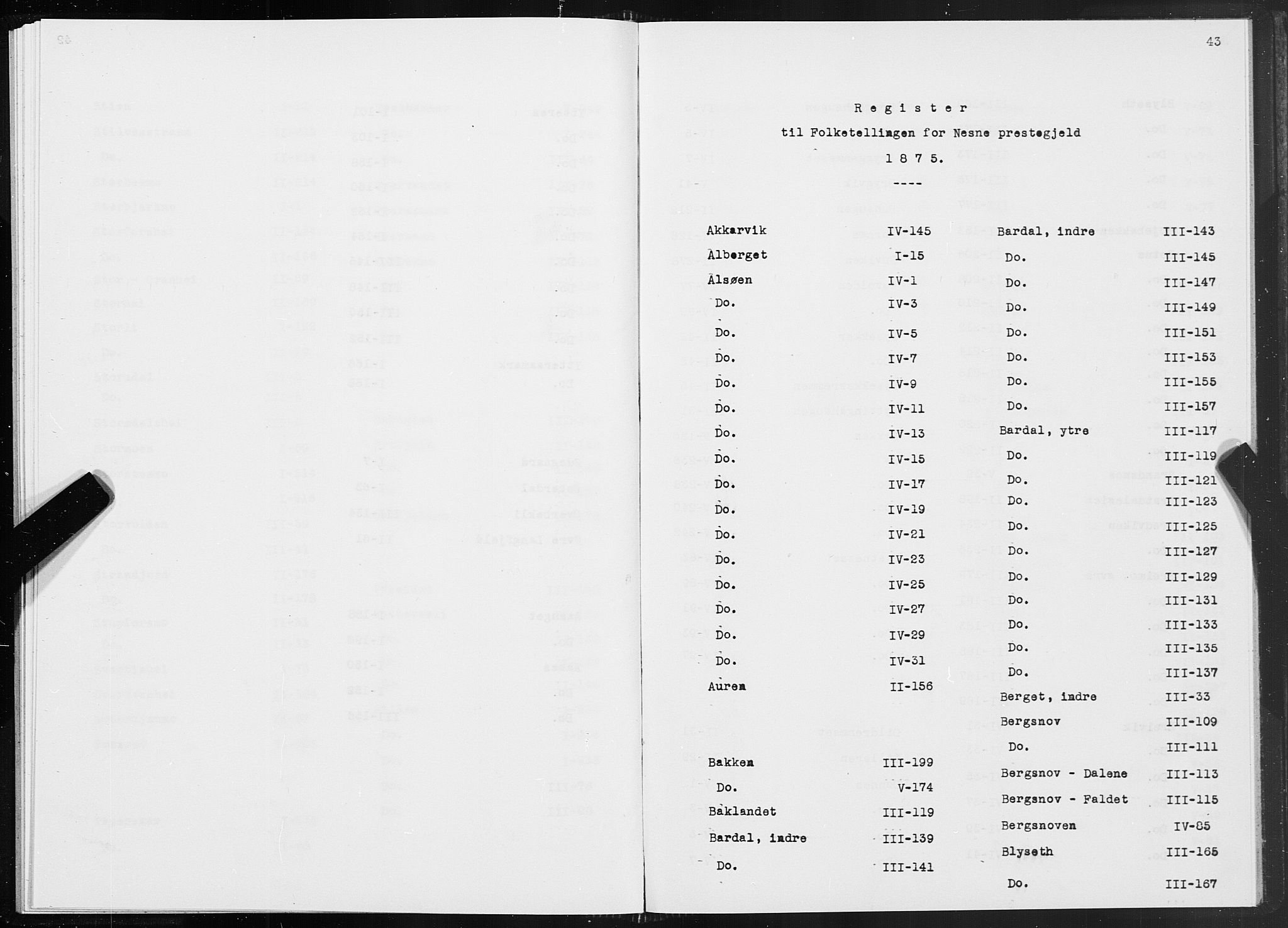 SAT, Folketelling 1875 for 1828P Nesna prestegjeld, 1875, s. 43