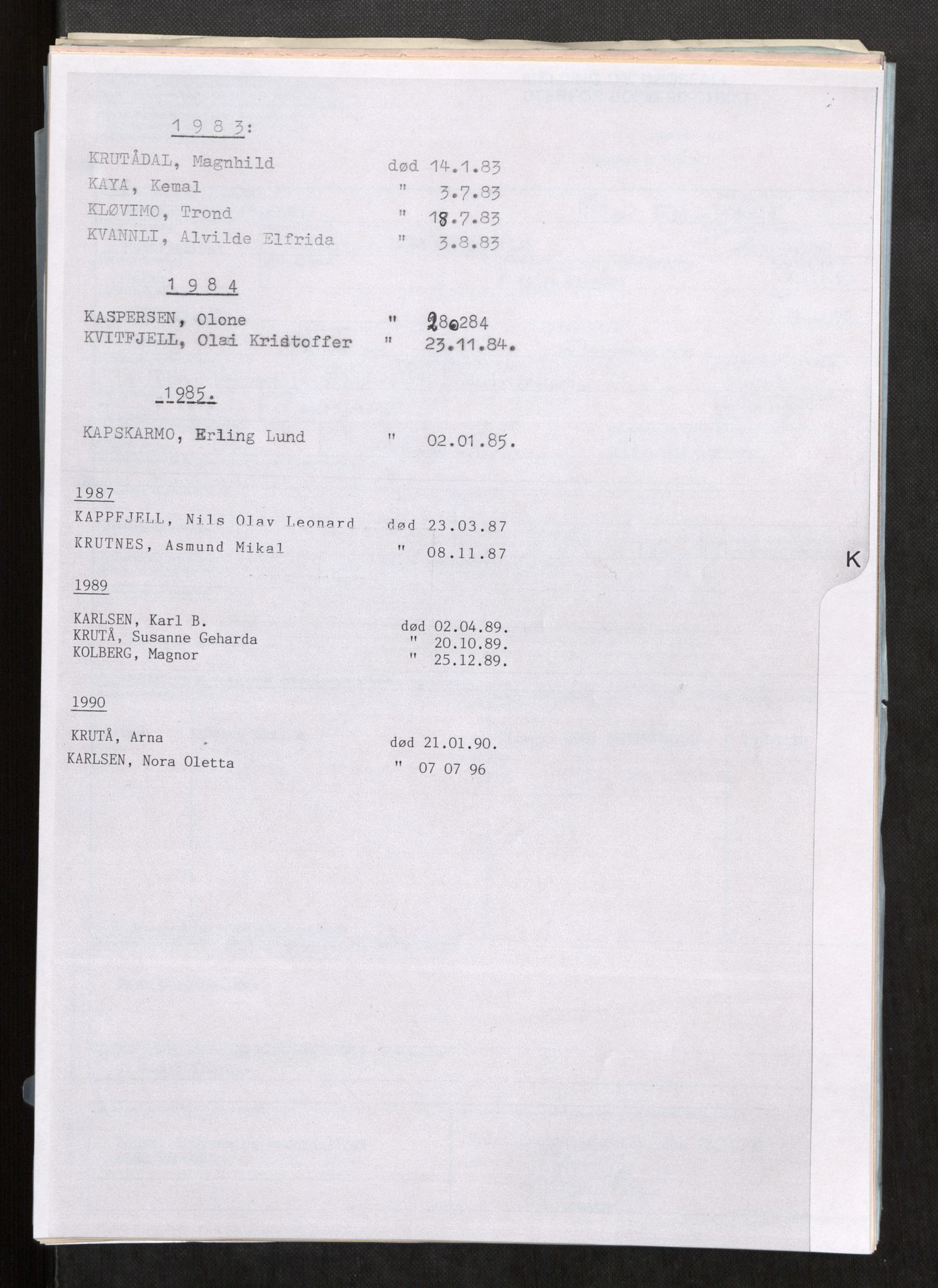 Vefsn lensmannskontor, SAT/A-5714/4/Gh/L0001: Dødsfallprotokoll, 1973-1990, s. 348