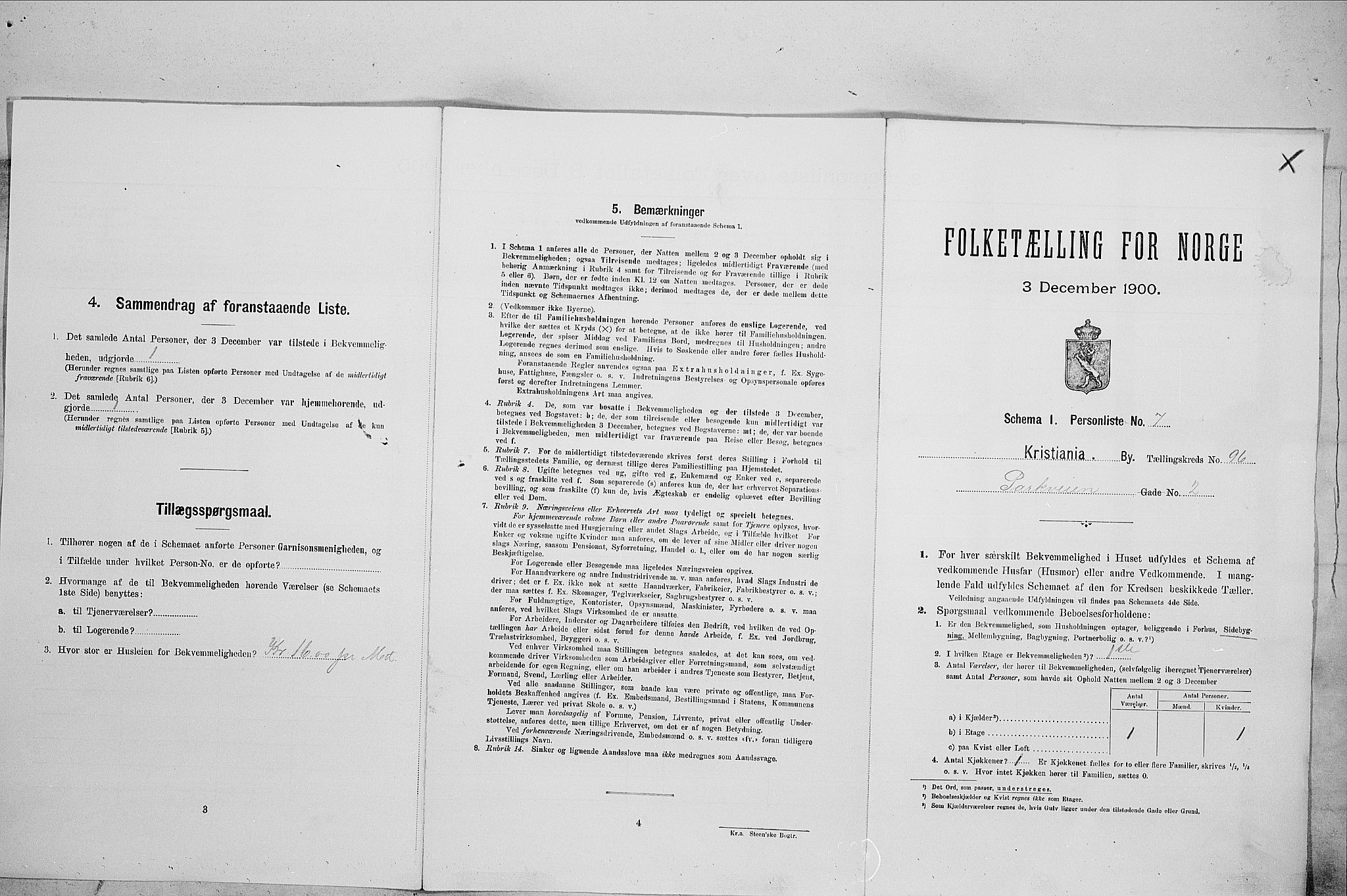 SAO, Folketelling 1900 for 0301 Kristiania kjøpstad, 1900, s. 70132