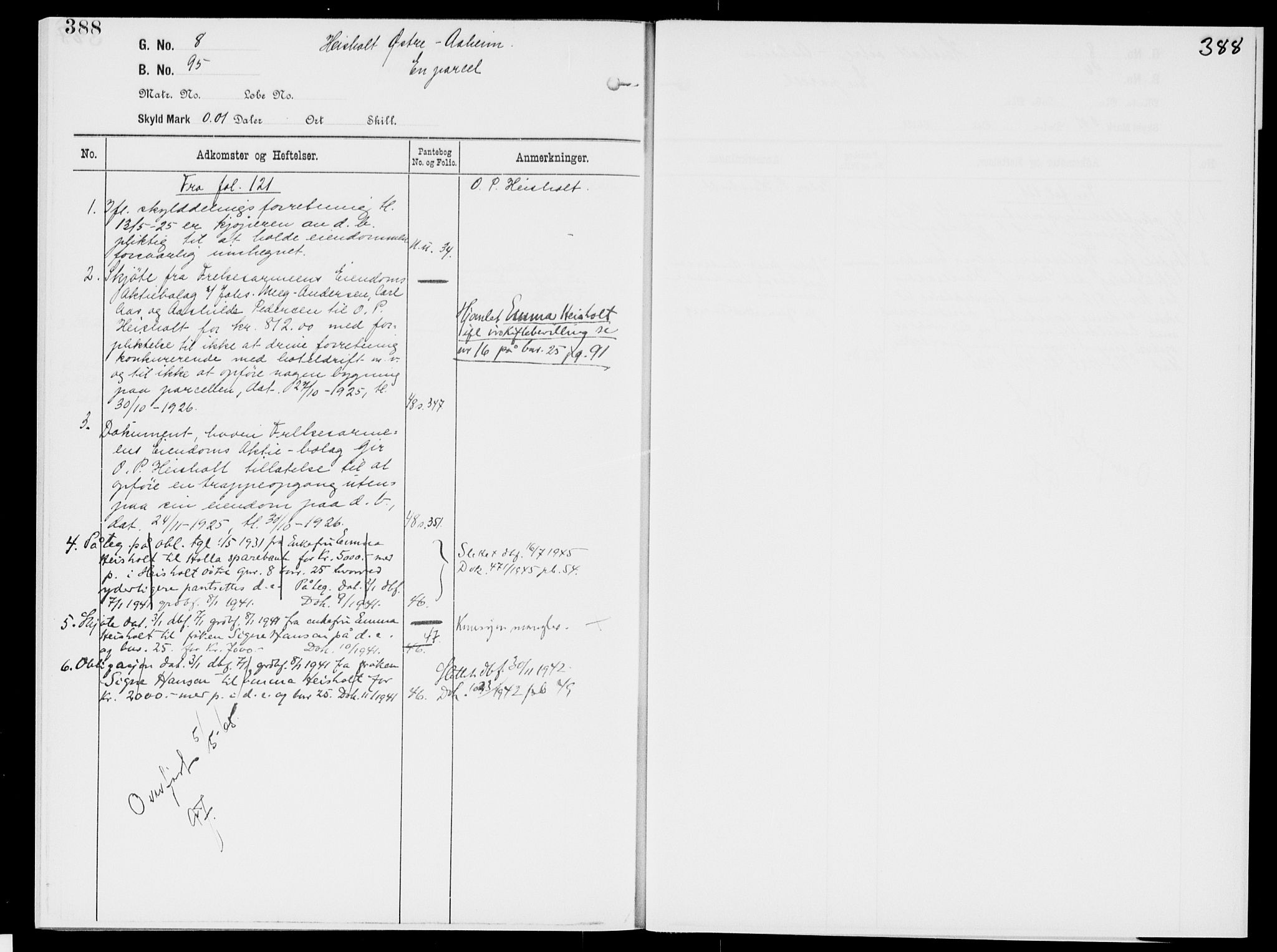 Nedre Telemark sorenskriveri, AV/SAKO-A-135/G/Gb/Gbg/L0001: Panteregister nr. VII 1, s. 388