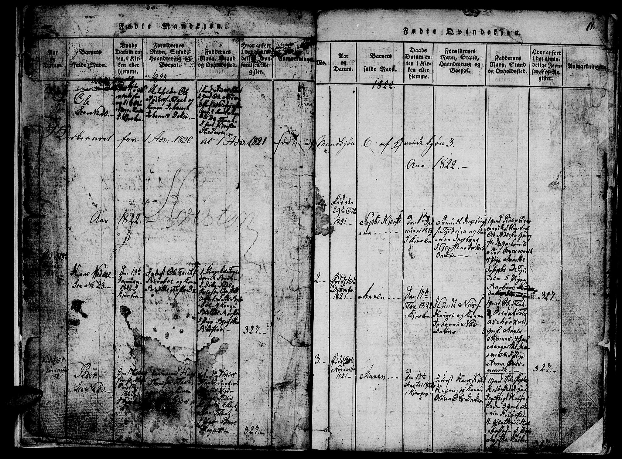 Ministerialprotokoller, klokkerbøker og fødselsregistre - Nord-Trøndelag, SAT/A-1458/765/L0562: Klokkerbok nr. 765C01, 1817-1851, s. 11