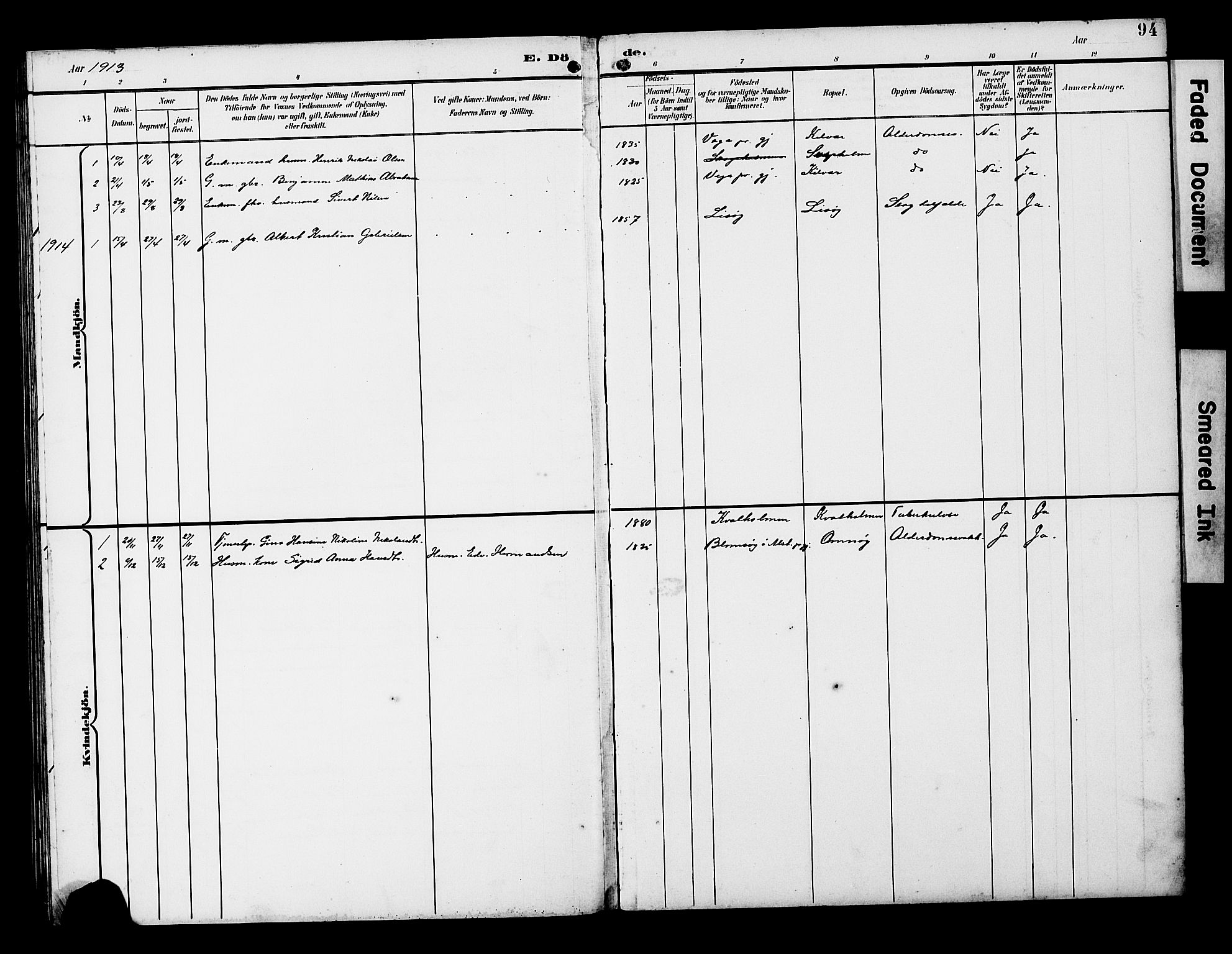 Ministerialprotokoller, klokkerbøker og fødselsregistre - Nordland, AV/SAT-A-1459/818/L0273: Klokkerbok nr. 818C01, 1893-1928, s. 94