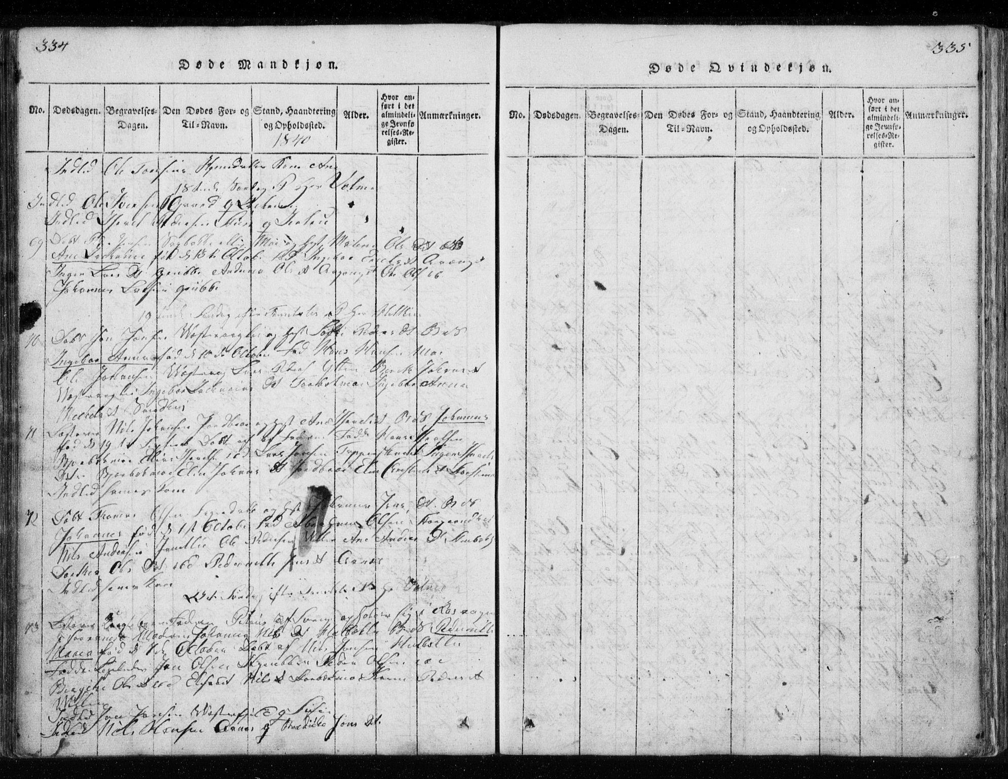 Ministerialprotokoller, klokkerbøker og fødselsregistre - Nordland, AV/SAT-A-1459/827/L0412: Klokkerbok nr. 827C01, 1820-1841, s. 334-335