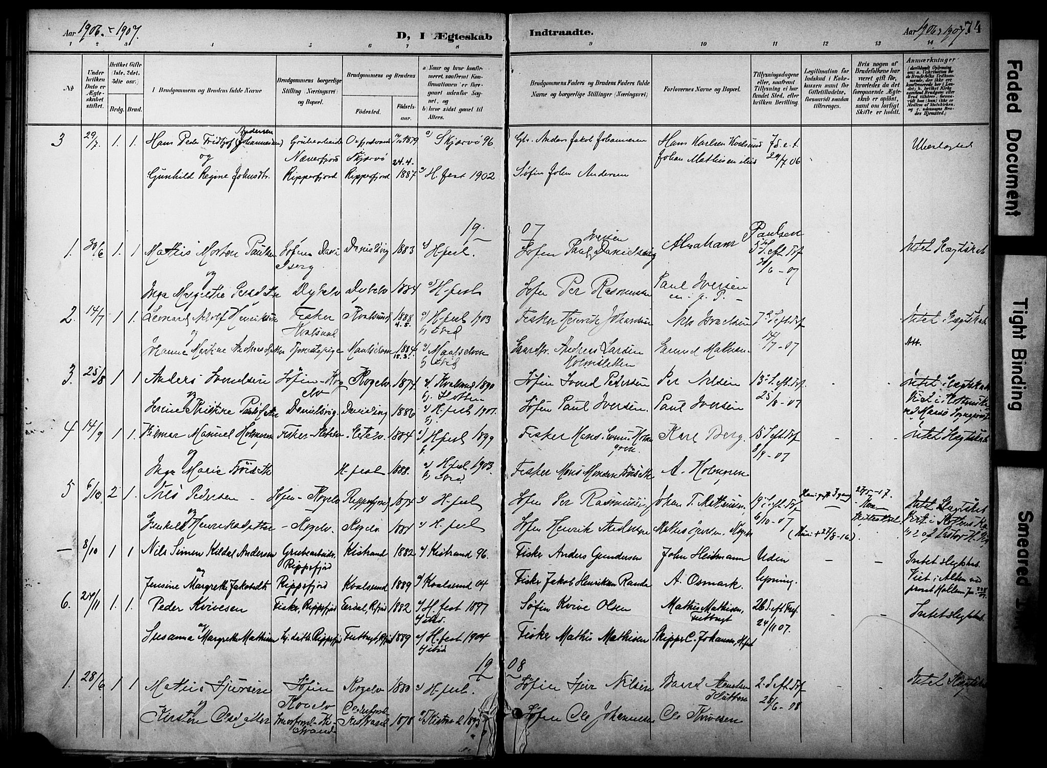 Hammerfest sokneprestkontor, AV/SATØ-S-1347/H/Ha/L0012.kirke: Ministerialbok nr. 12, 1898-1908, s. 74