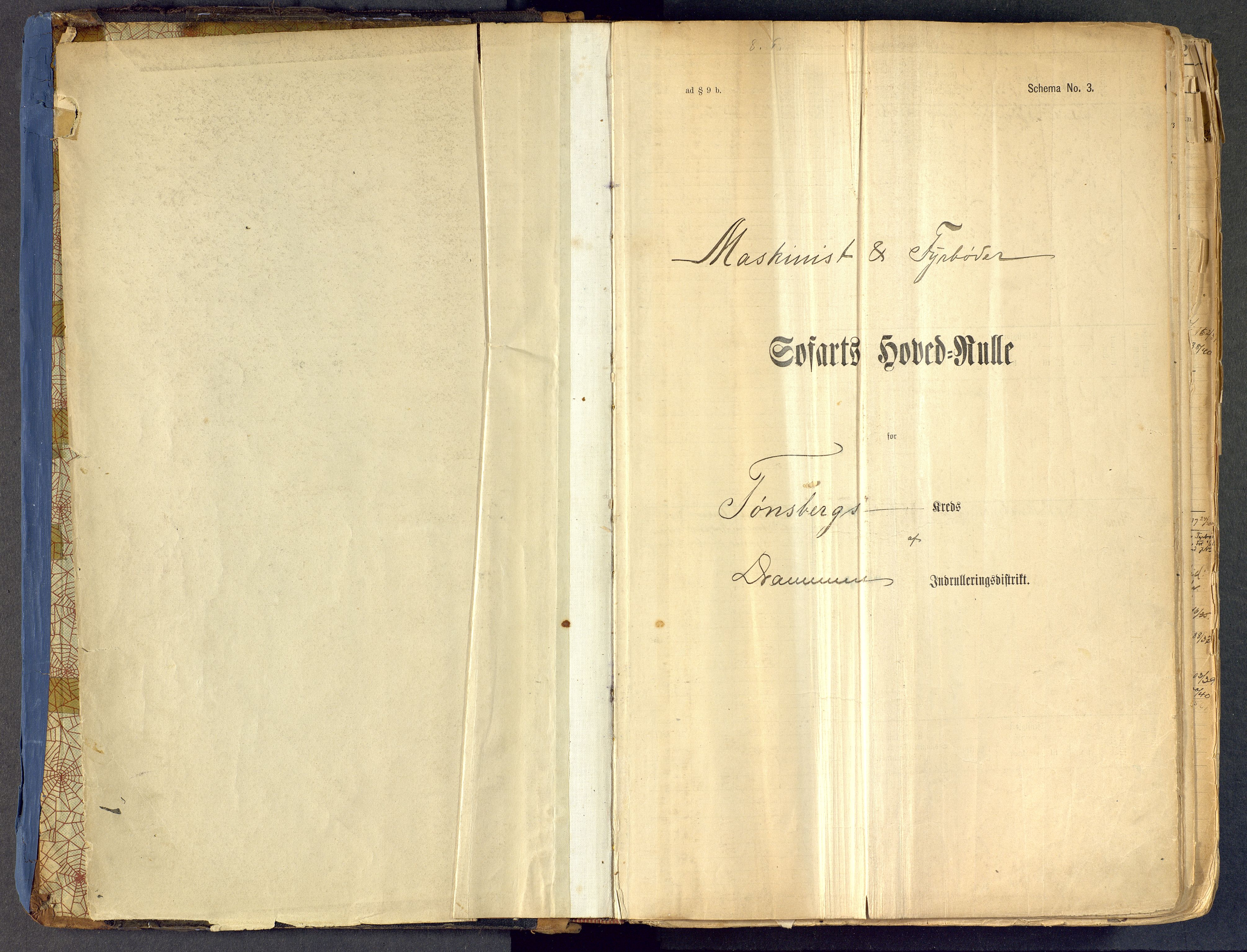 Tønsberg innrulleringskontor, SAKO/A-786/F/Fe/L0002: Maskinist- og fyrbøterrulle Patent nr. 315-1110, 1902-1924