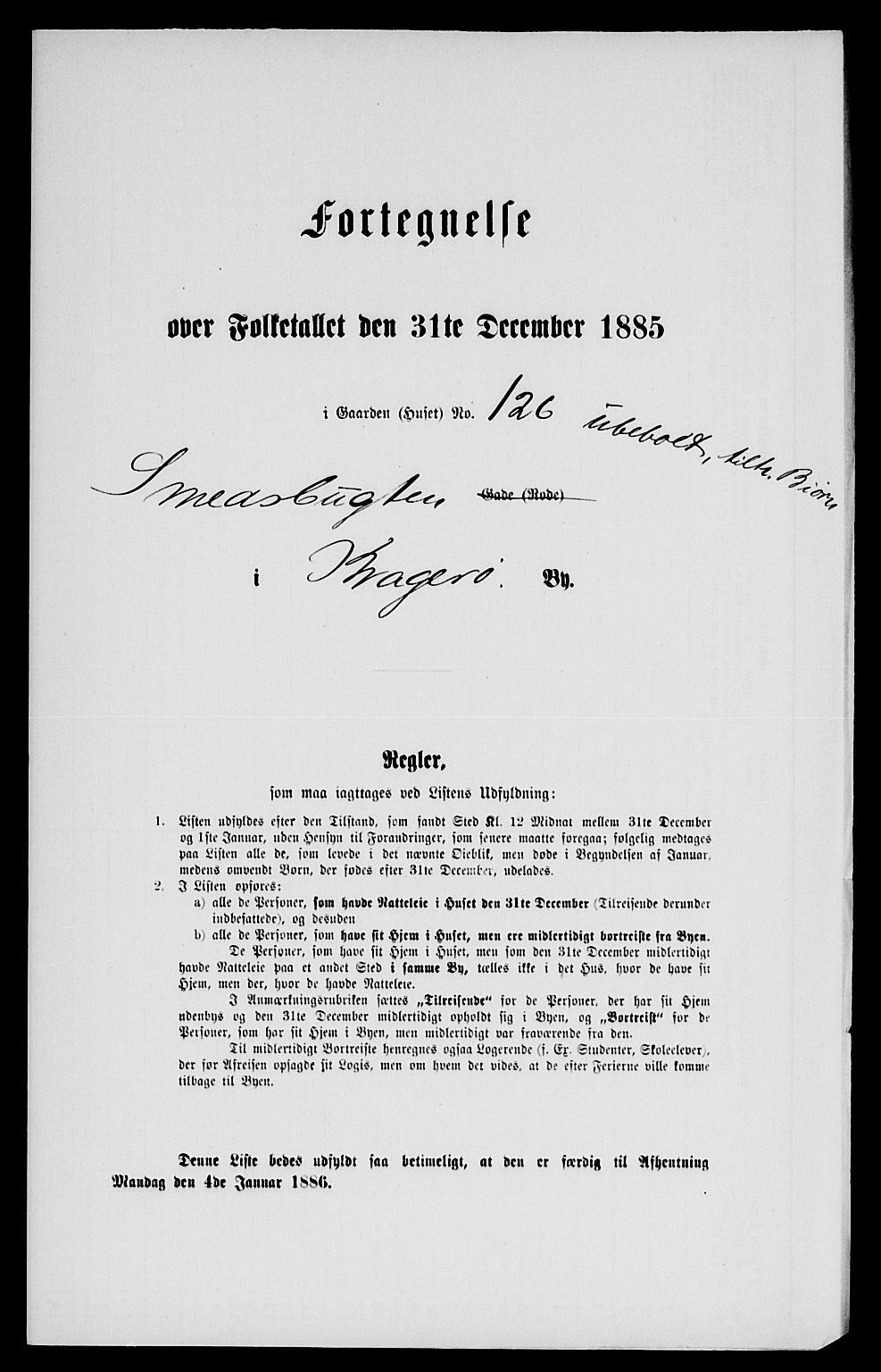 SAKO, Folketelling 1885 for 0801 Kragerø kjøpstad, 1885, s. 251