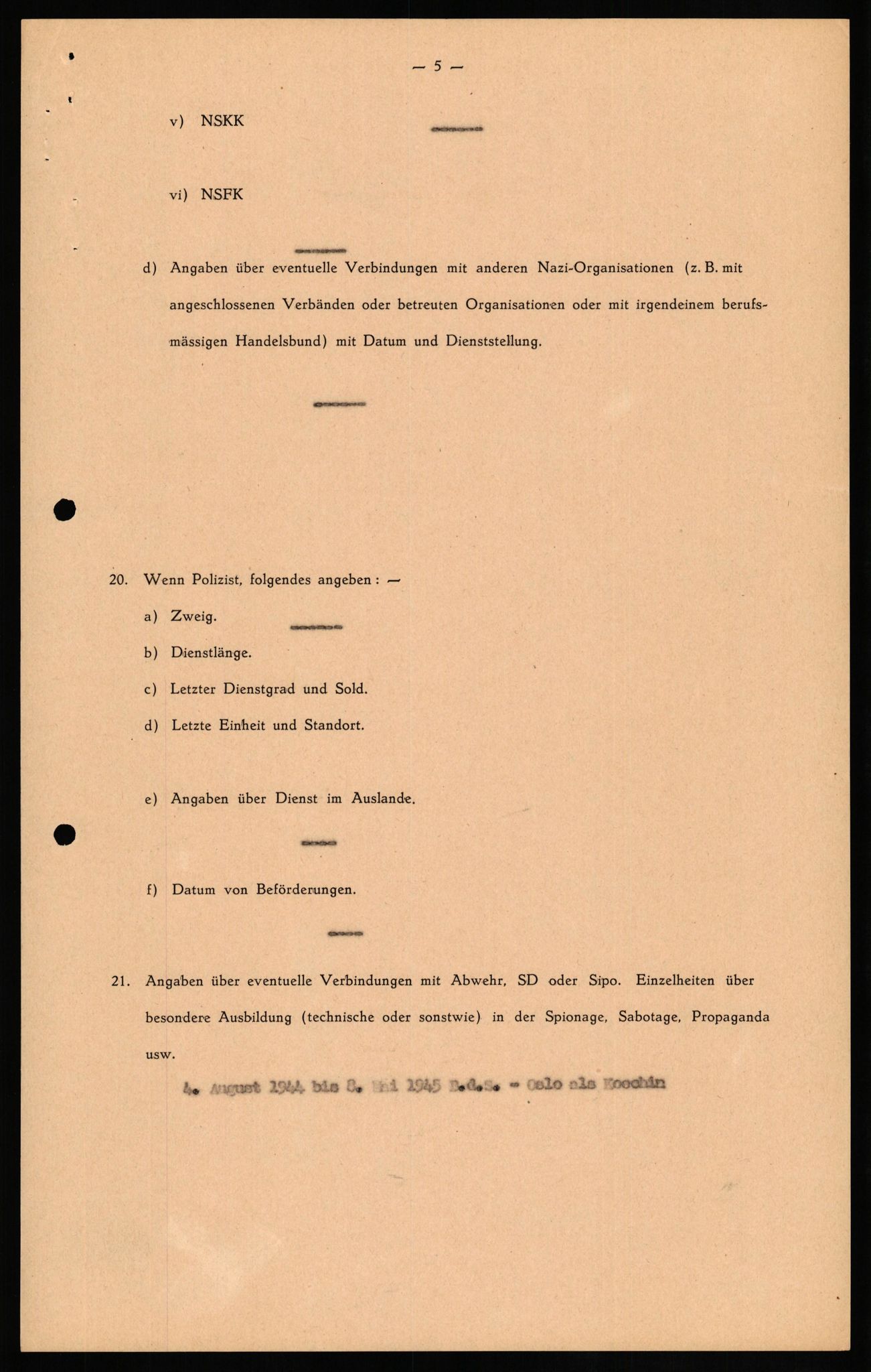 Forsvaret, Forsvarets overkommando II, AV/RA-RAFA-3915/D/Db/L0019: CI Questionaires. Tyske okkupasjonsstyrker i Norge. Tyskere., 1945-1946, s. 382