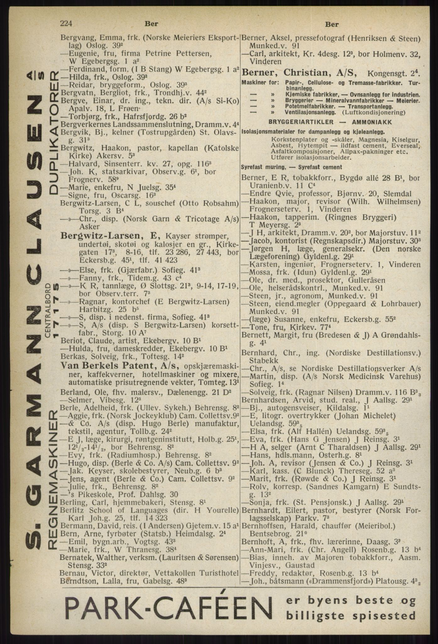 Kristiania/Oslo adressebok, PUBL/-, 1937, s. 224