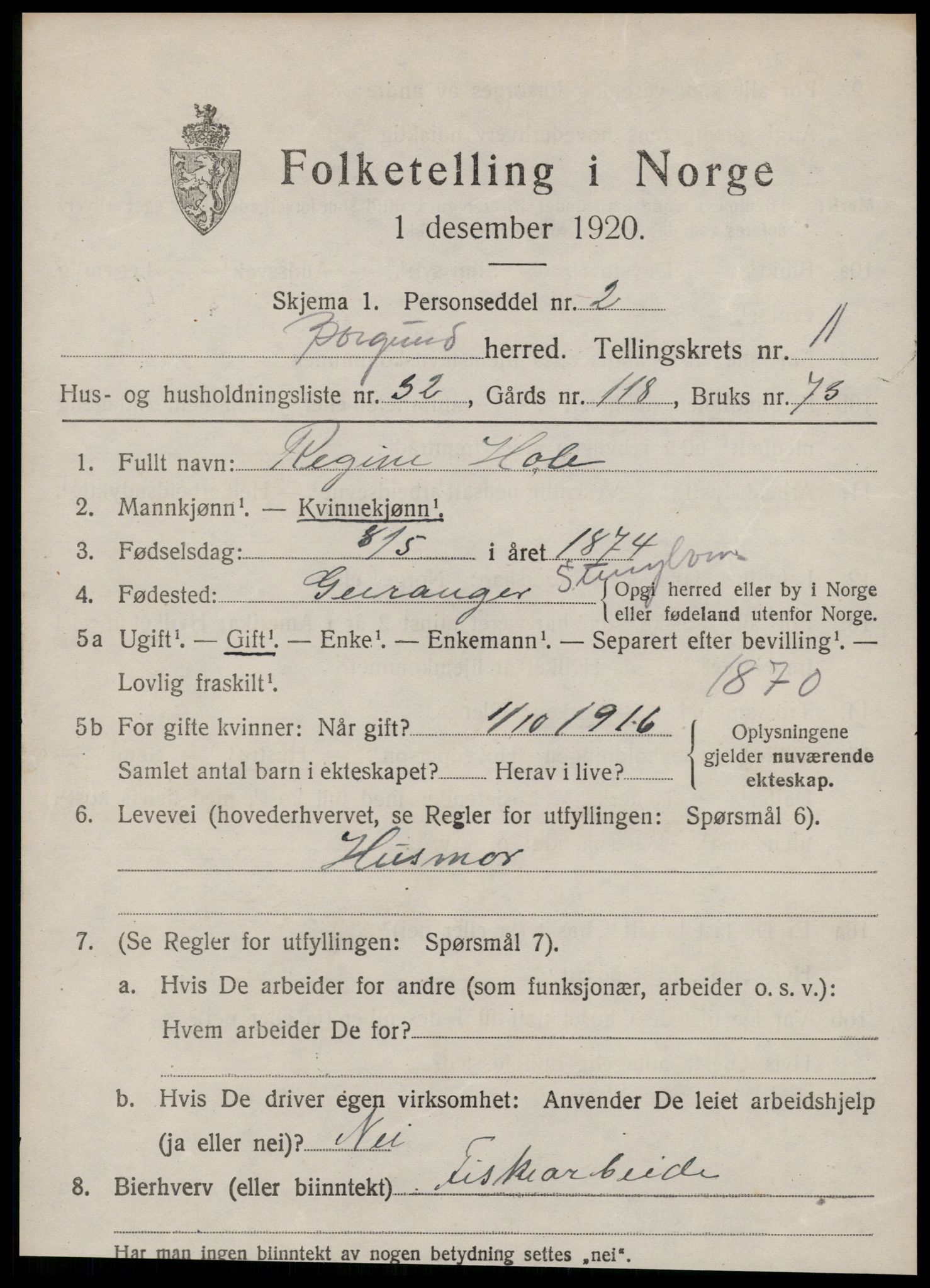 SAT, Folketelling 1920 for 1531 Borgund herred, 1920, s. 10298