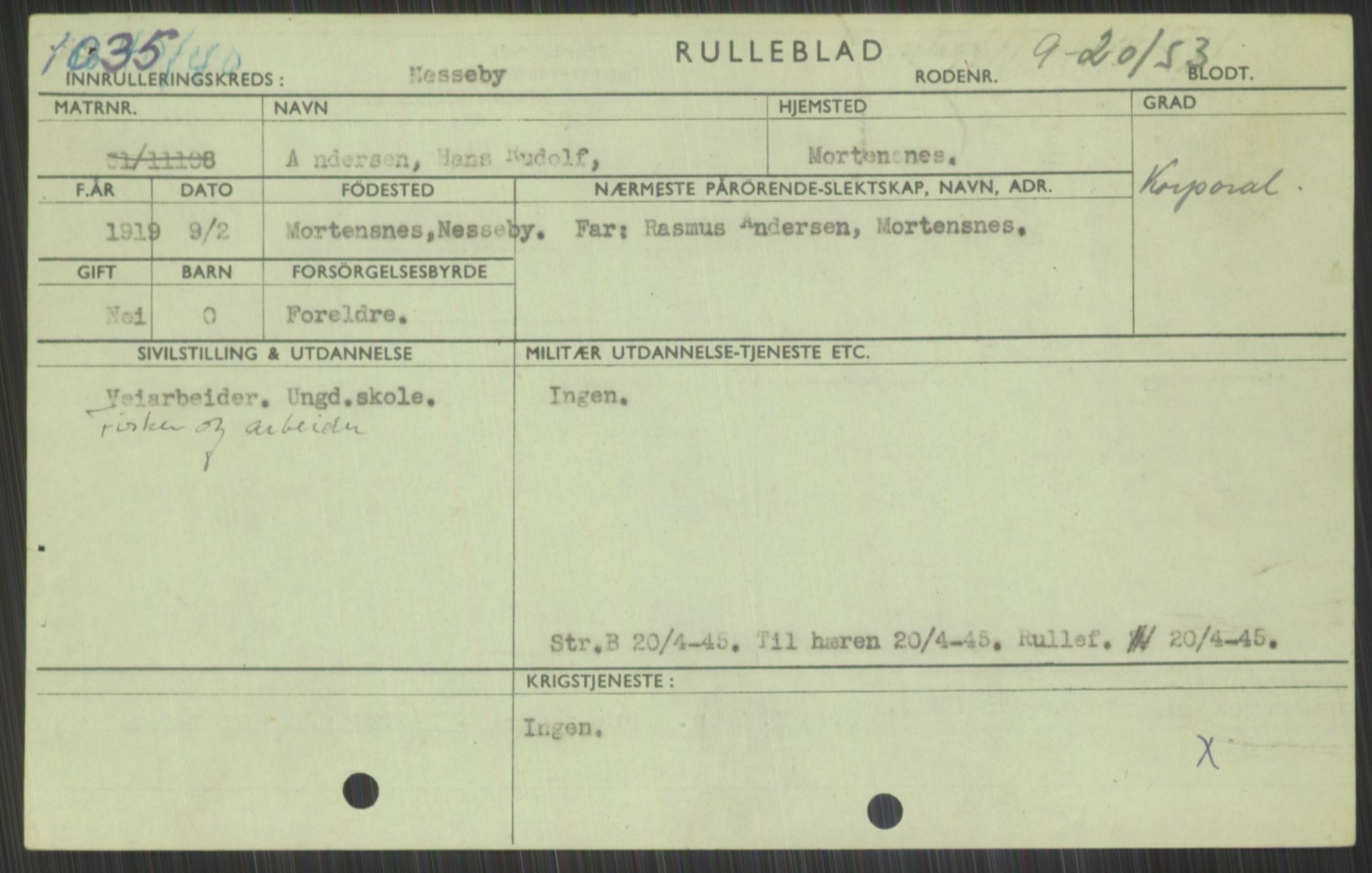 Forsvaret, Varanger bataljon, AV/RA-RAFA-2258/1/D/L0442: Rulleblad for fødte 1918-1919, 1918-1919, s. 483