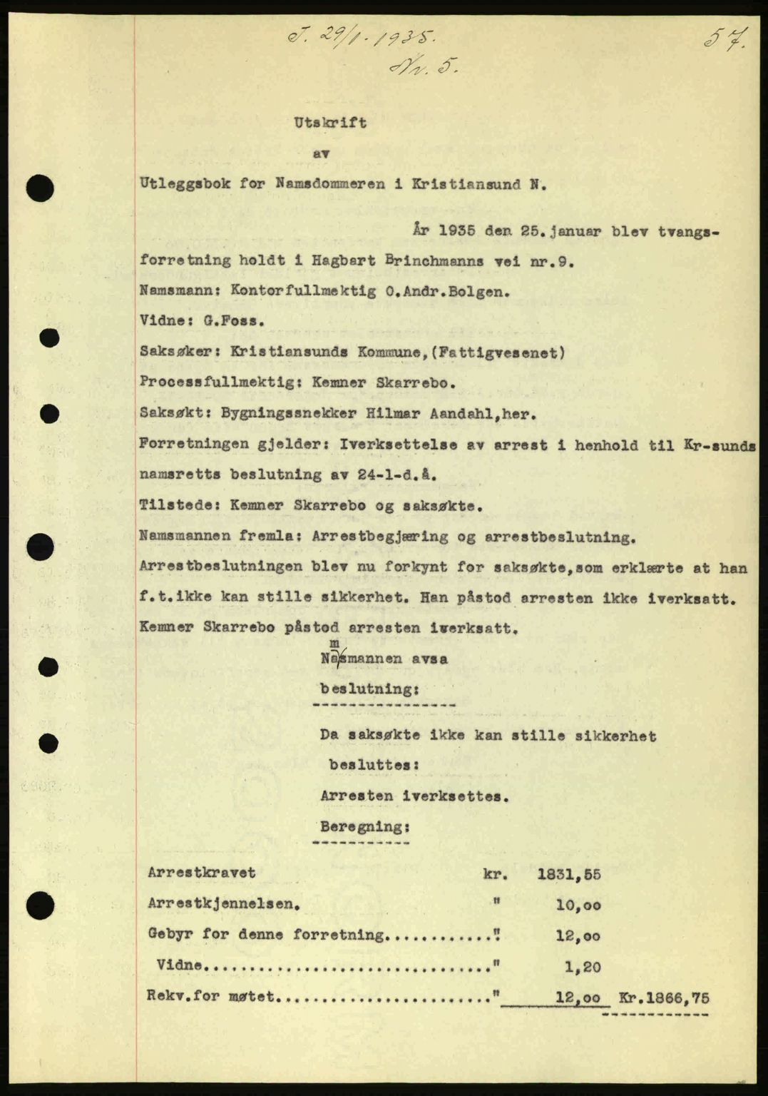 Kristiansund byfogd, SAT/A-4587/A/27: Pantebok nr. 28, 1934-1936, Tingl.dato: 29.01.1935