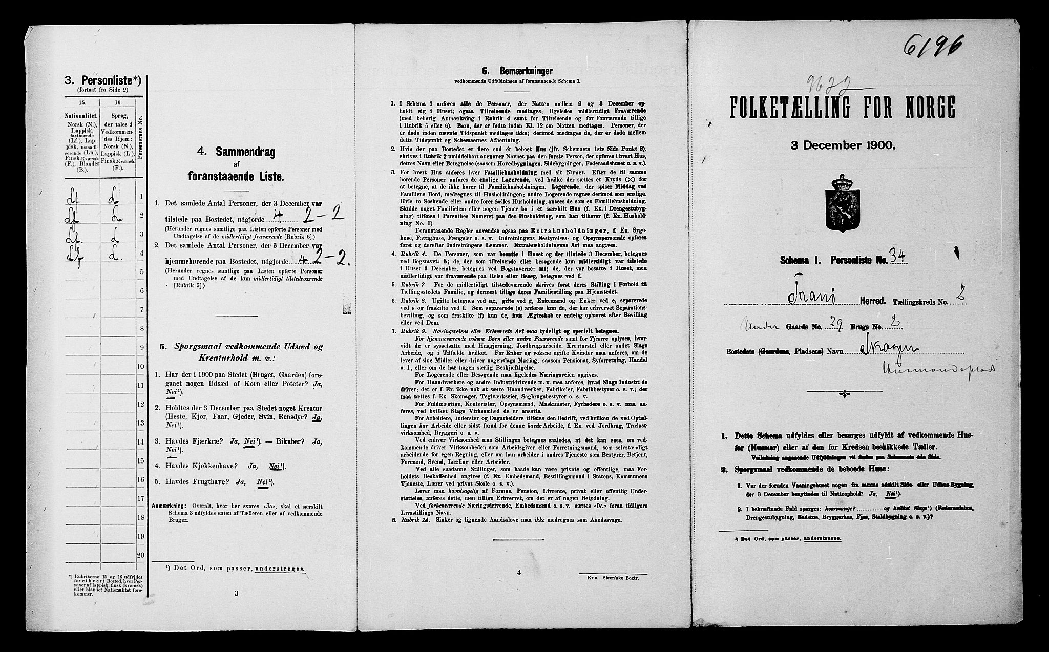 SATØ, Folketelling 1900 for 1927 Tranøy herred, 1900, s. 405