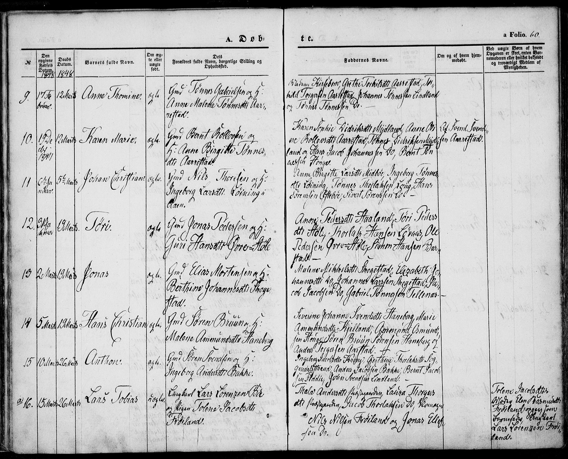 Sokndal sokneprestkontor, SAST/A-101808: Ministerialbok nr. A 8.1, 1842-1857, s. 60